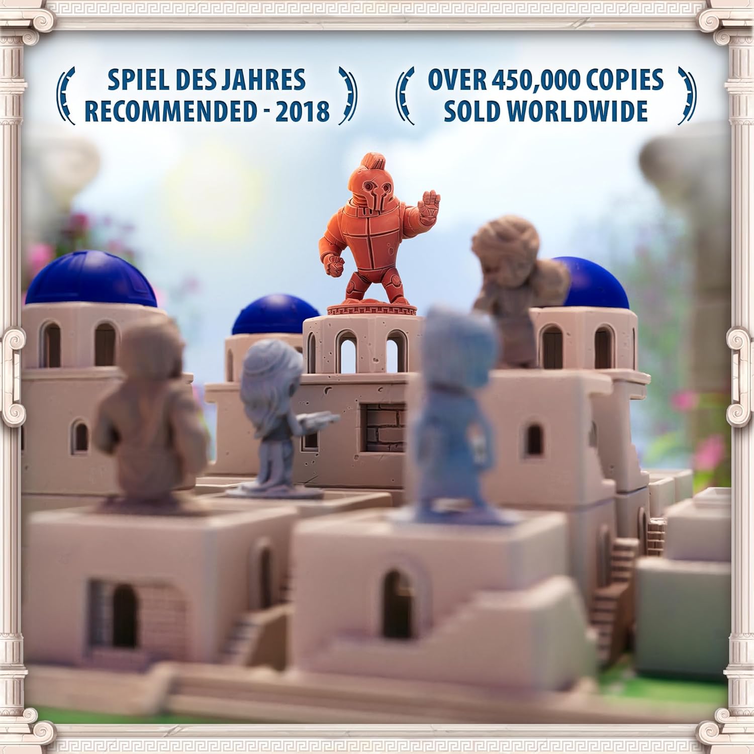Santorini: Second Edition Board Game – 2–4 Player Greek Strategy Game with 3D Towers & God Powers