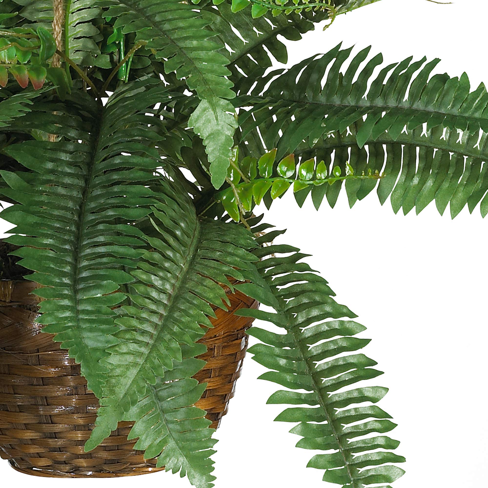 Nearly Natural 6599 18in. Boston Fern Artificial Plant in Hanging Basket, Green,29" x 29" x 18"