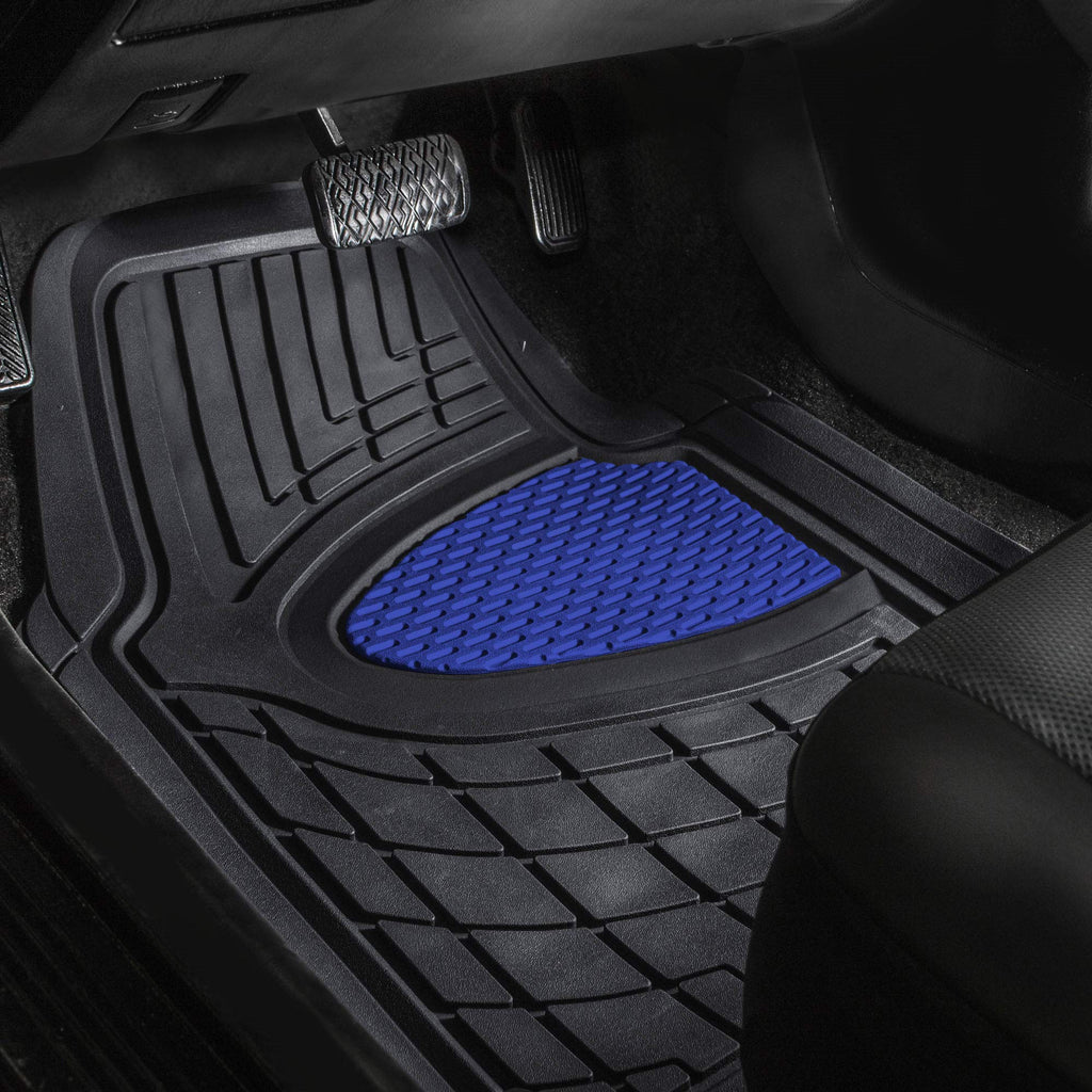 FH Group Automotive Floor Mats - Heavy-Duty Rubber Floor Mats for Cars, Universal Fit Full Set, Climaproof Floor Mats, Trimmable Floor Mats for Most Sedan, SUV, Truck Floor Mats Beige