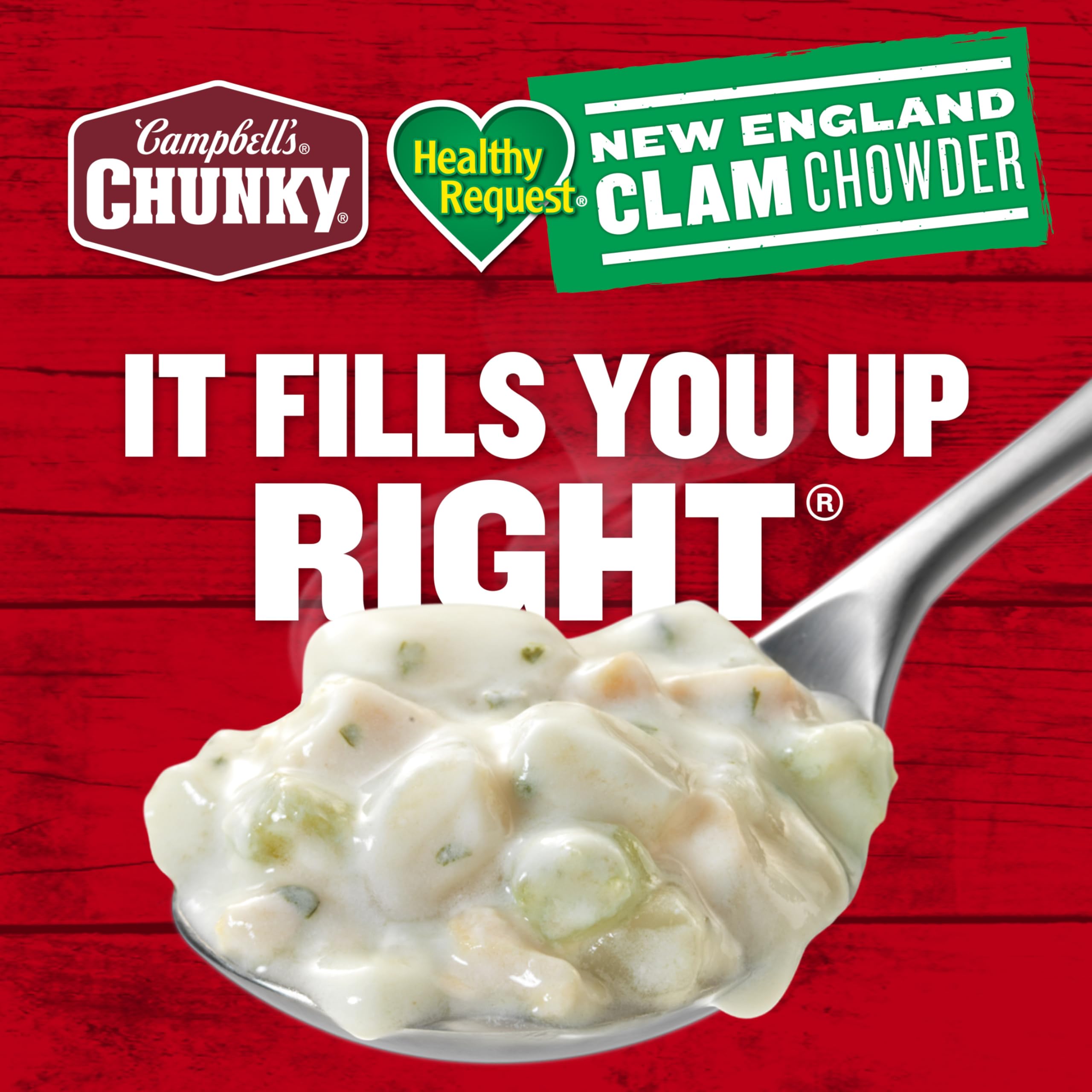 Campbell's Chunky Soup, Healthy Request New England Clam Chowder, 18.8 Ounce Can (Case Of 12)