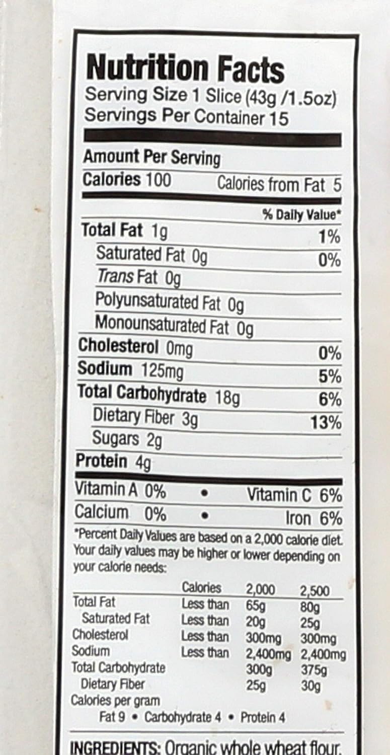 Rudis Bakery, Bread 100 Pct Whole Wheat Organic, 22 Ounce