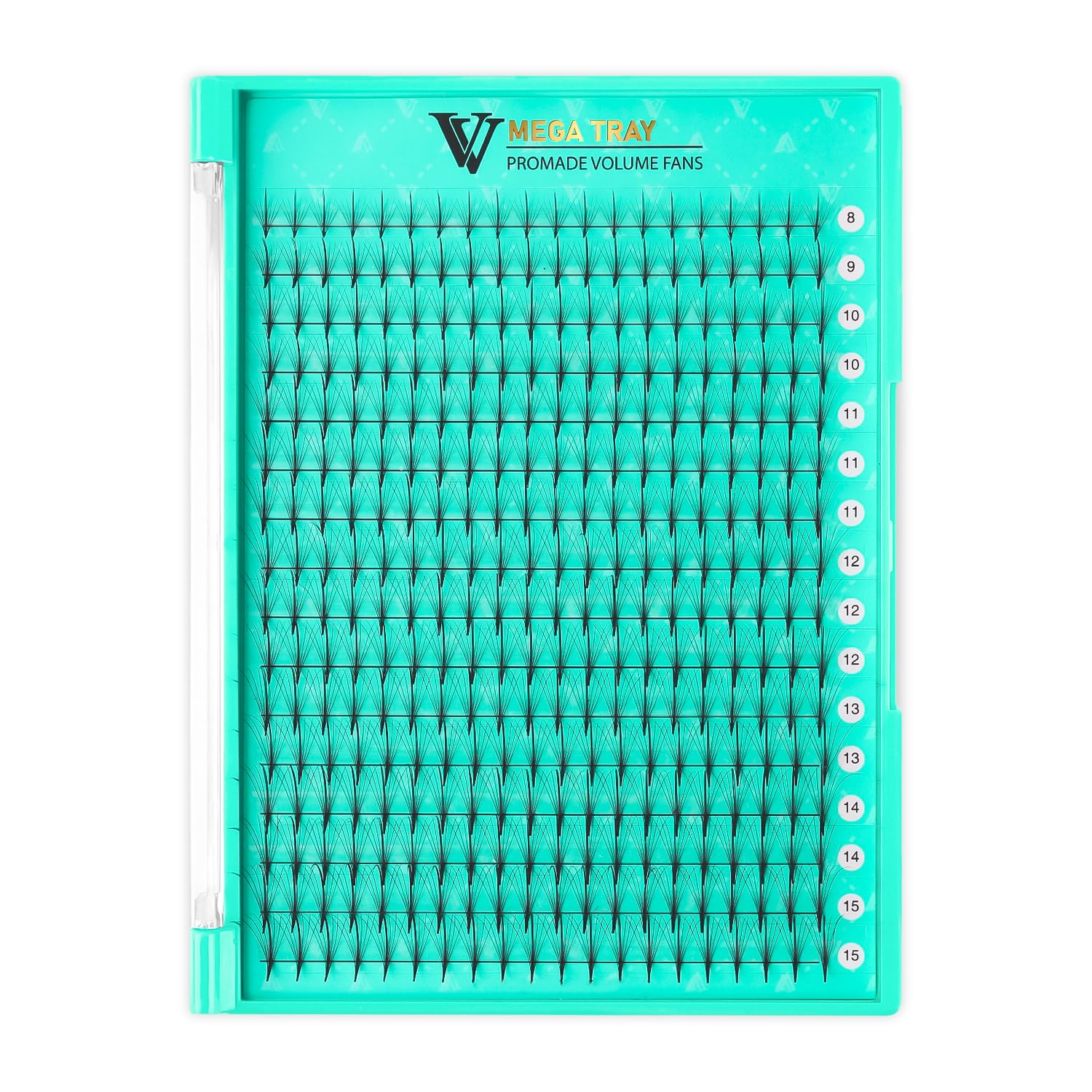 VAVALASH Premade Fans Eyelash Extensions 320 Fans 10D 14D 16D 20D 0.03 0.05 0.07 Thickness C/D Curl Middle Stem Premade Fans Russian Volume Lash Extensions (320 Fans-10D-0.03-D-8-15mm)
