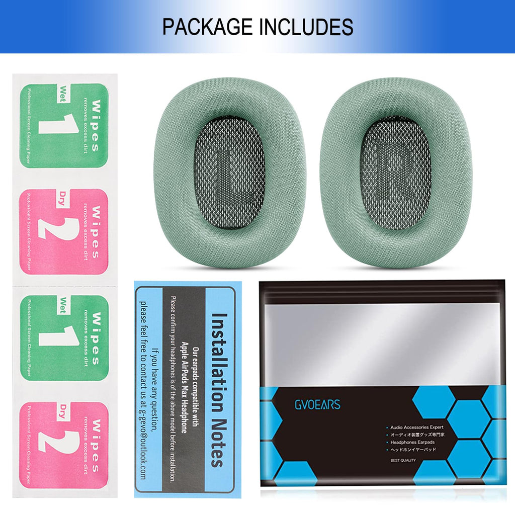 Ear Cushions for AirPods Max - Mesh Fabric Ear Cups Cover Replacement - Upgraded Cushion for Apple Air Pods Max Headphones (Green)