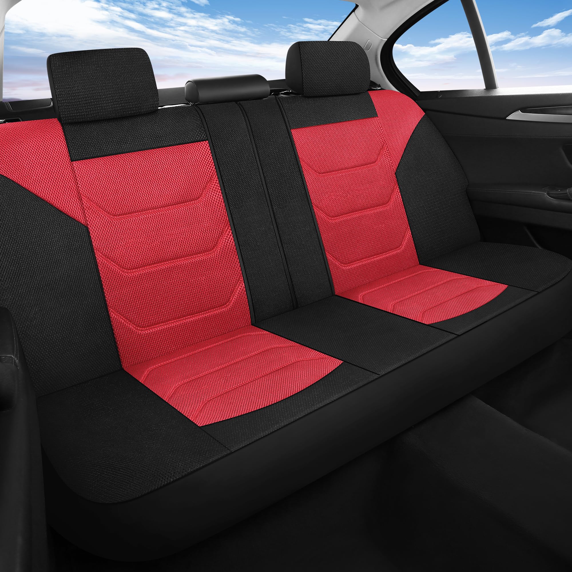 Pariiaotin 3D Air Mesh Car Seat Covers Front Sets Washable and Breathable Premium Cloth Automotive Vehicle Seat Covers for Cars Interior, Universal Fit for Most Cars, Sedan, Truck, SUV(Black)