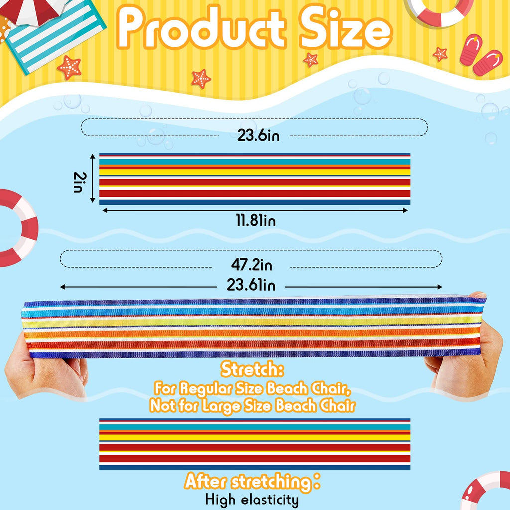 Boao 4 Pack Towel Bands for Beach Chair, Pool & Cruise Essentials, Elastic and Windproof, Towel Chair Clips Lounge Strap Holder, Cruise Ship Accessories (American Flag)