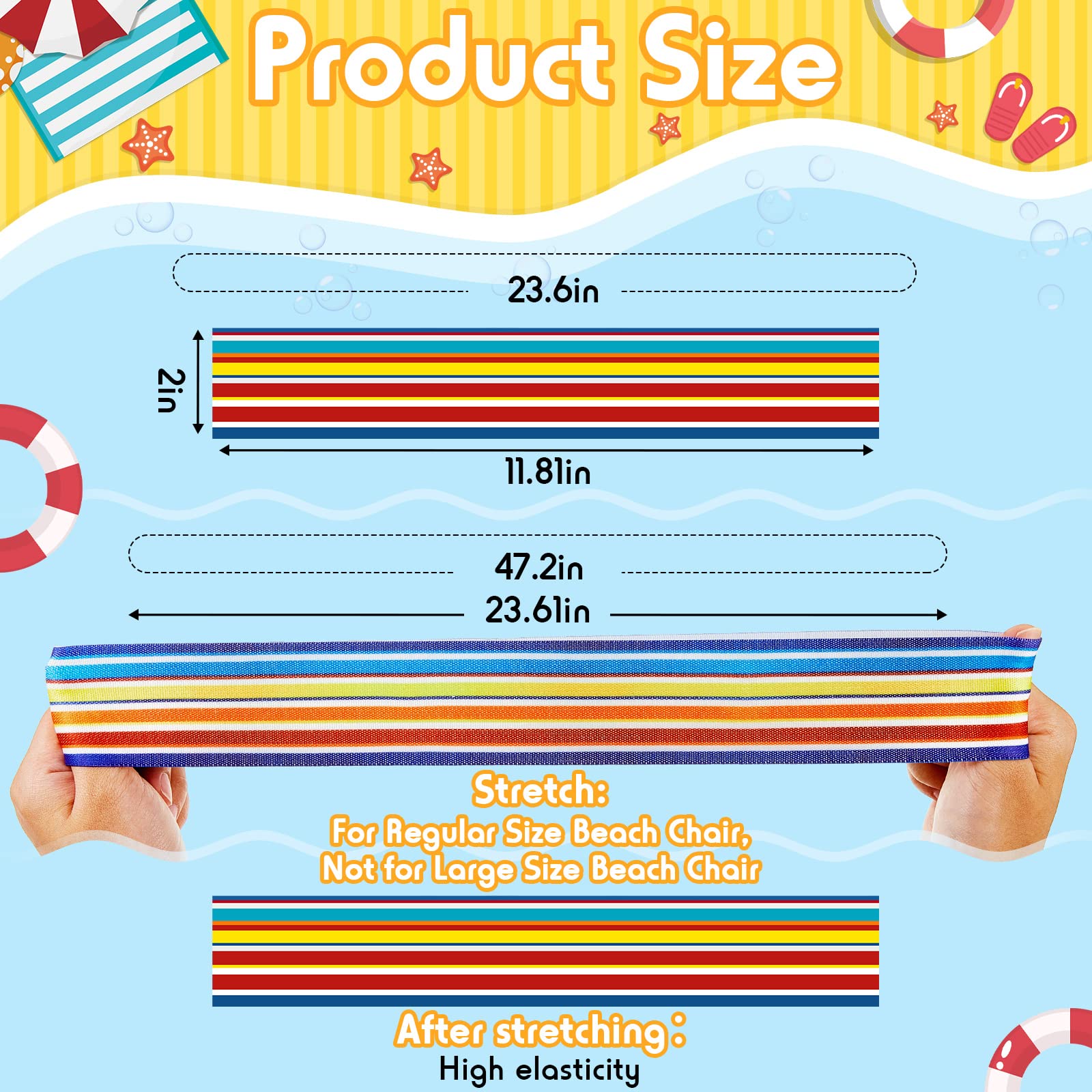 Boao 4 Pack Towel Bands for Beach Chair, Pool & Cruise Essentials, Elastic and Windproof, Towel Chair Clips Lounge Strap Holder, Cruise Ship Accessories (American Flag)