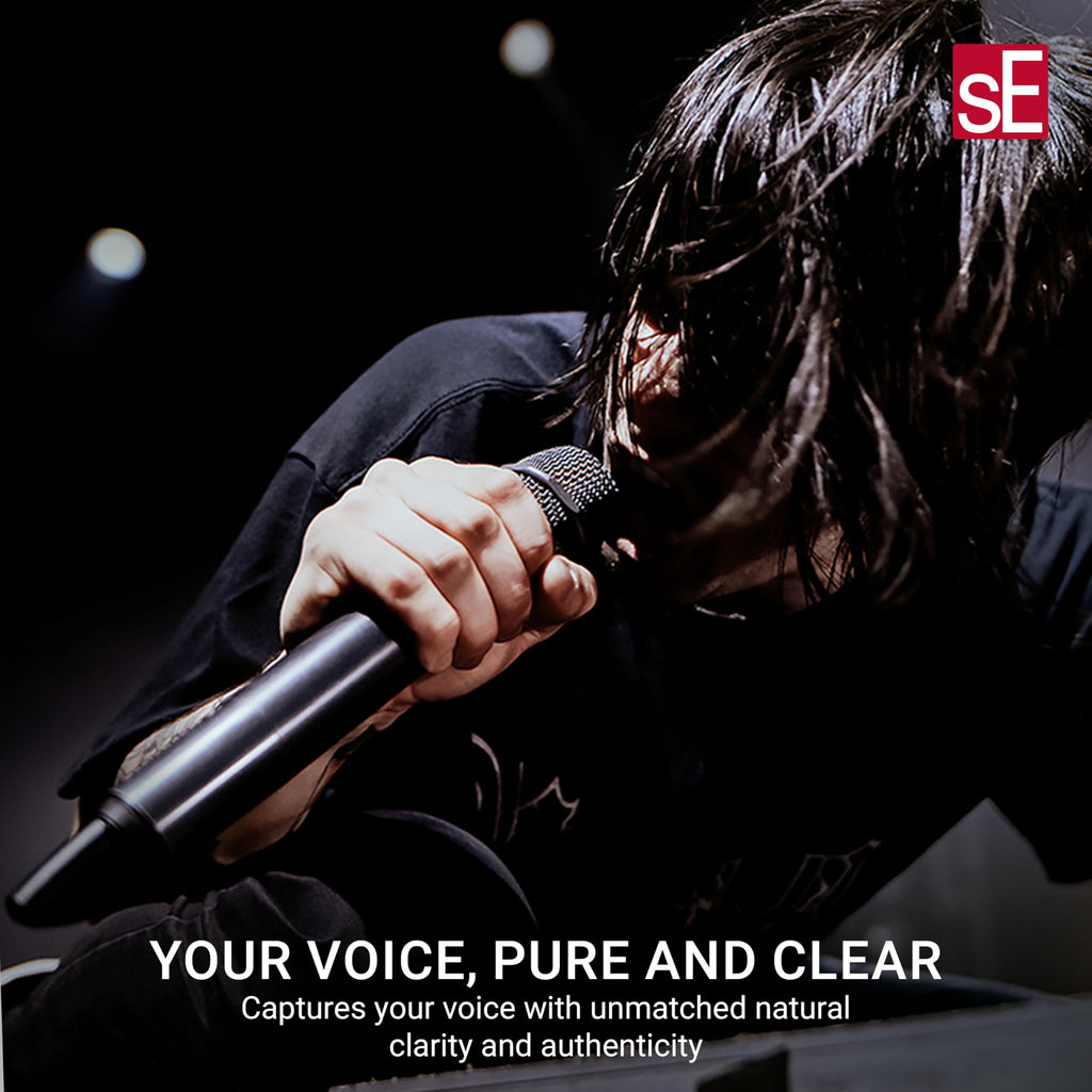 SE ELECTRONICS V7 MC1 Wireless Microphone Capsule - Compatible with Shure Wireless Transmitters - Professional Dynamic Microphone for Singing, Speech & Music Studio Recording (Black)