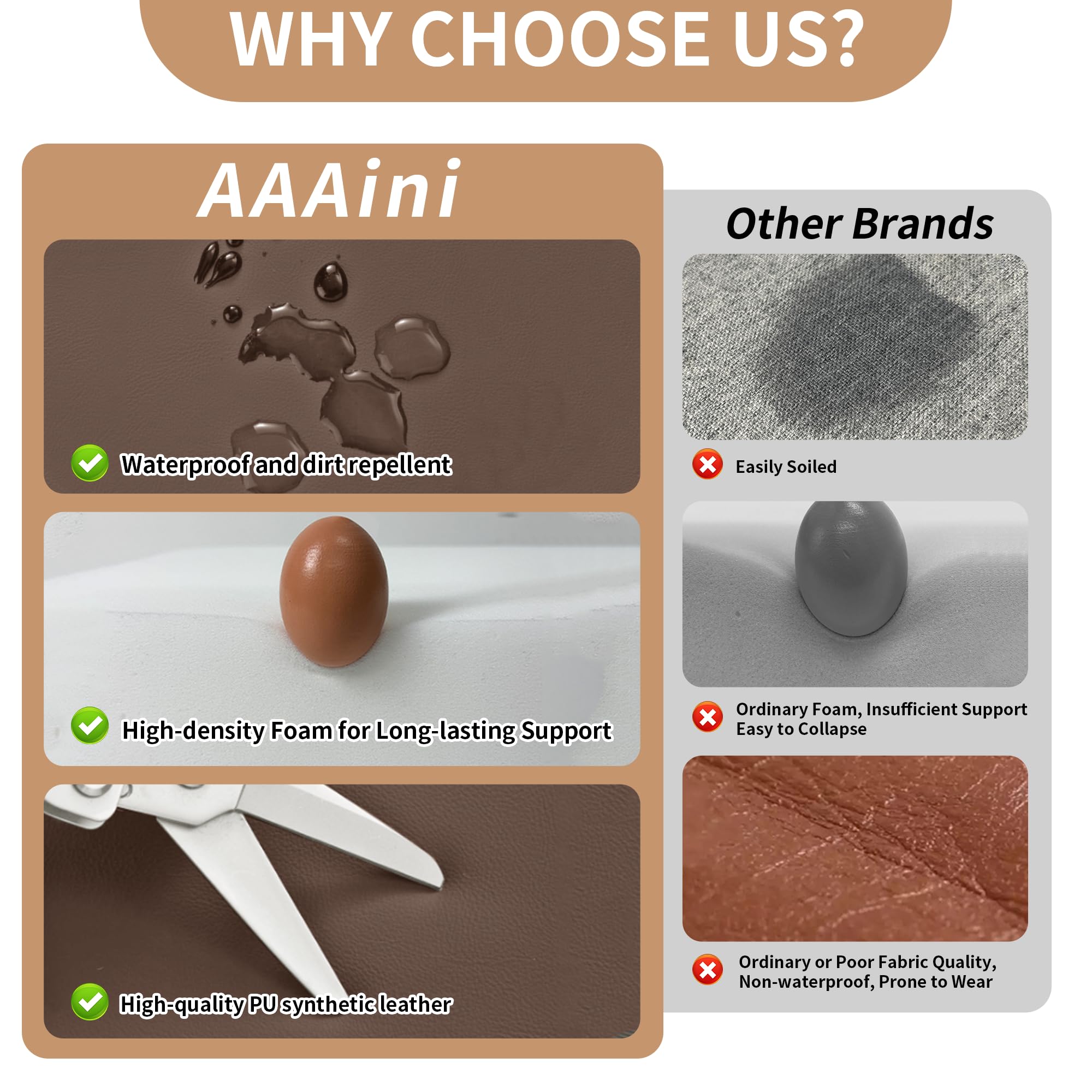 Toddler Booster Seat for Dining Table – PU Washable Cushion with Double Safe Straps, Non-Slip Bottom, Portable Travel Booster Seat for Toddlers (Dark Brown)