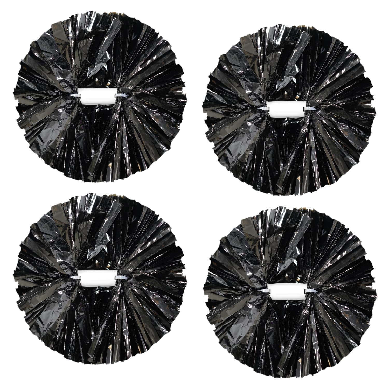 4Pcs Metallic Cheerleading Pom Poms, Creatiee 2 Pair Cheerleader Cheering Squad Pompoms for School Sports Dance Games Team Spirit Cheer