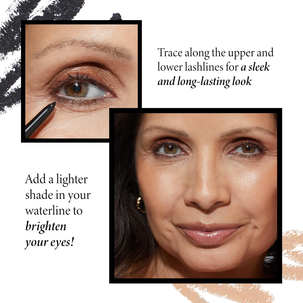 LAURA GELLER NEW YORK INKcredible Gel Eyeliner - Blackbird - Waterproof Smudge-proof Eyeliner Pencil - Built in Sharpener