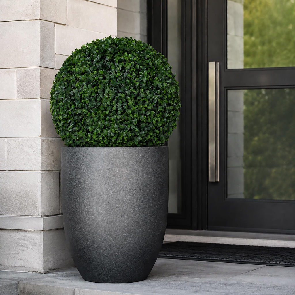 3rd Street Inn XL Baby's Breath Topiary Ball - Artificial Plant Set - Indoor/Outdoor Wedding Party Decor - Faux Foliage Garden Sphere - Tree and Bush Substitute (19")