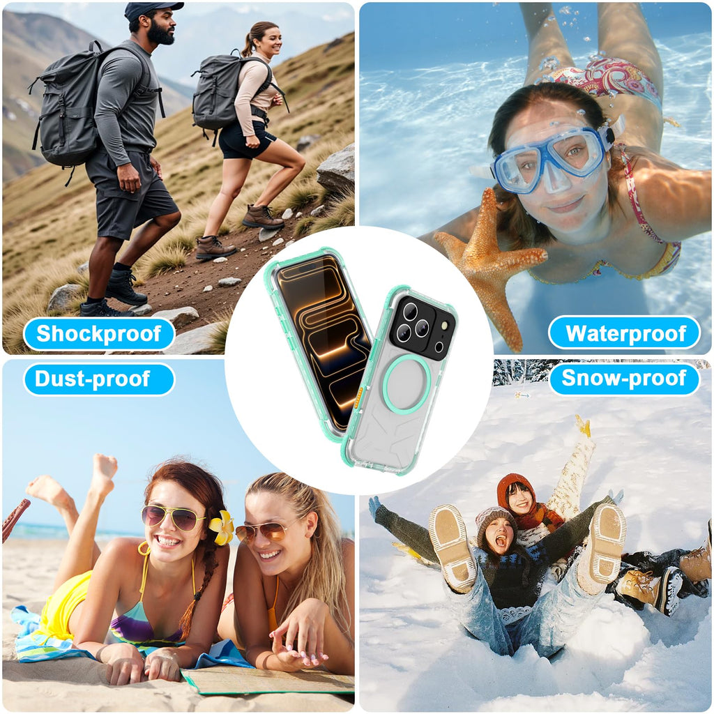 iPhone 13 Pro Case, Waterproof & Shockproof Phone Case, Full Protection, IP68, 6.1 Inch, Black