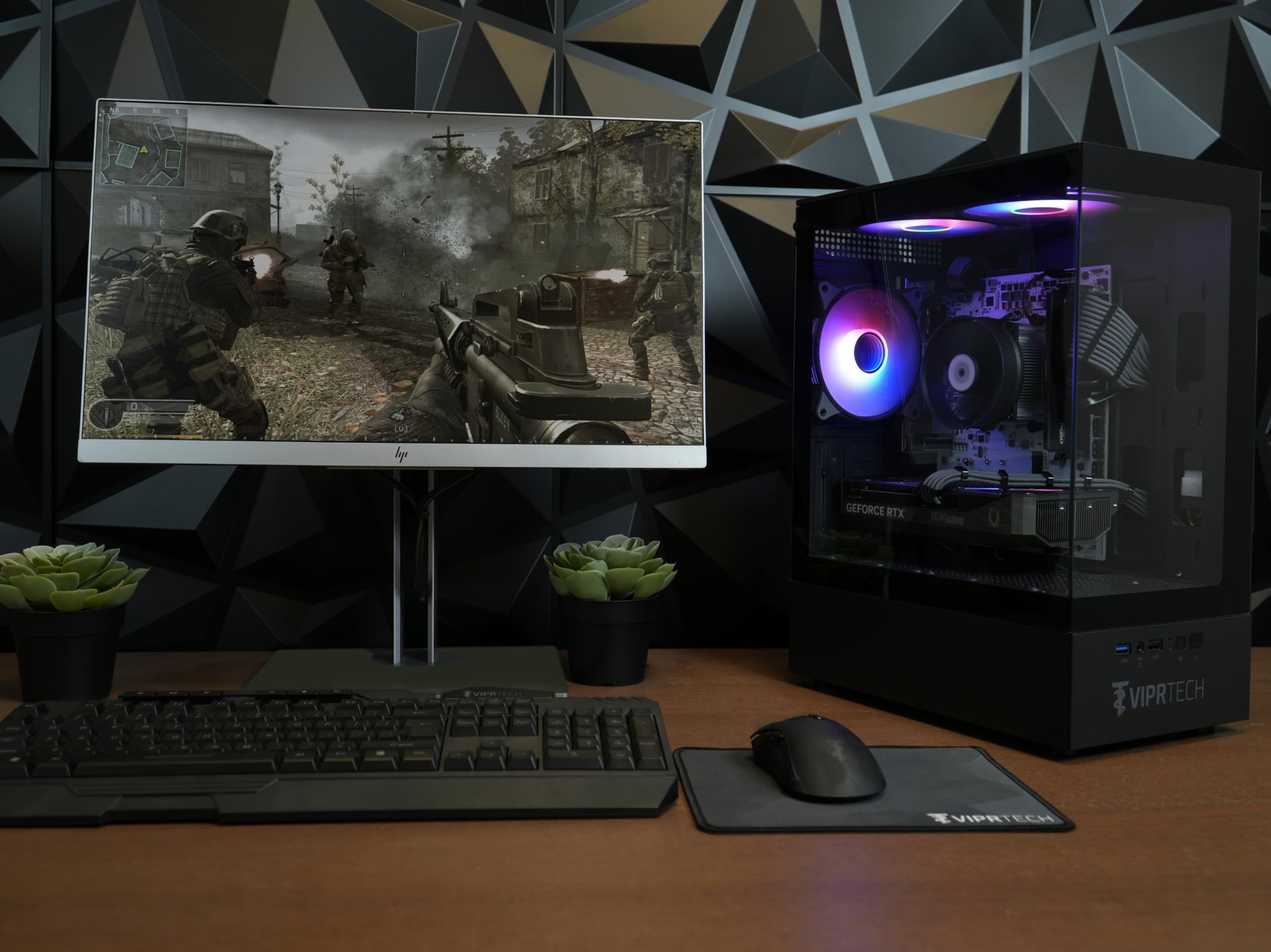 ViprTech Reaper 1.0 Gaming PC - AMD Ryzen 7 8700F (5.0Ghz Turbo), GeForce RTX 5060 Ti 8GB, 16GB DDR5, 1TB SSD, VR-Ready, WiFi BT USB-C, Win 11, Gaming Desktop Computer Prebuilt, Black