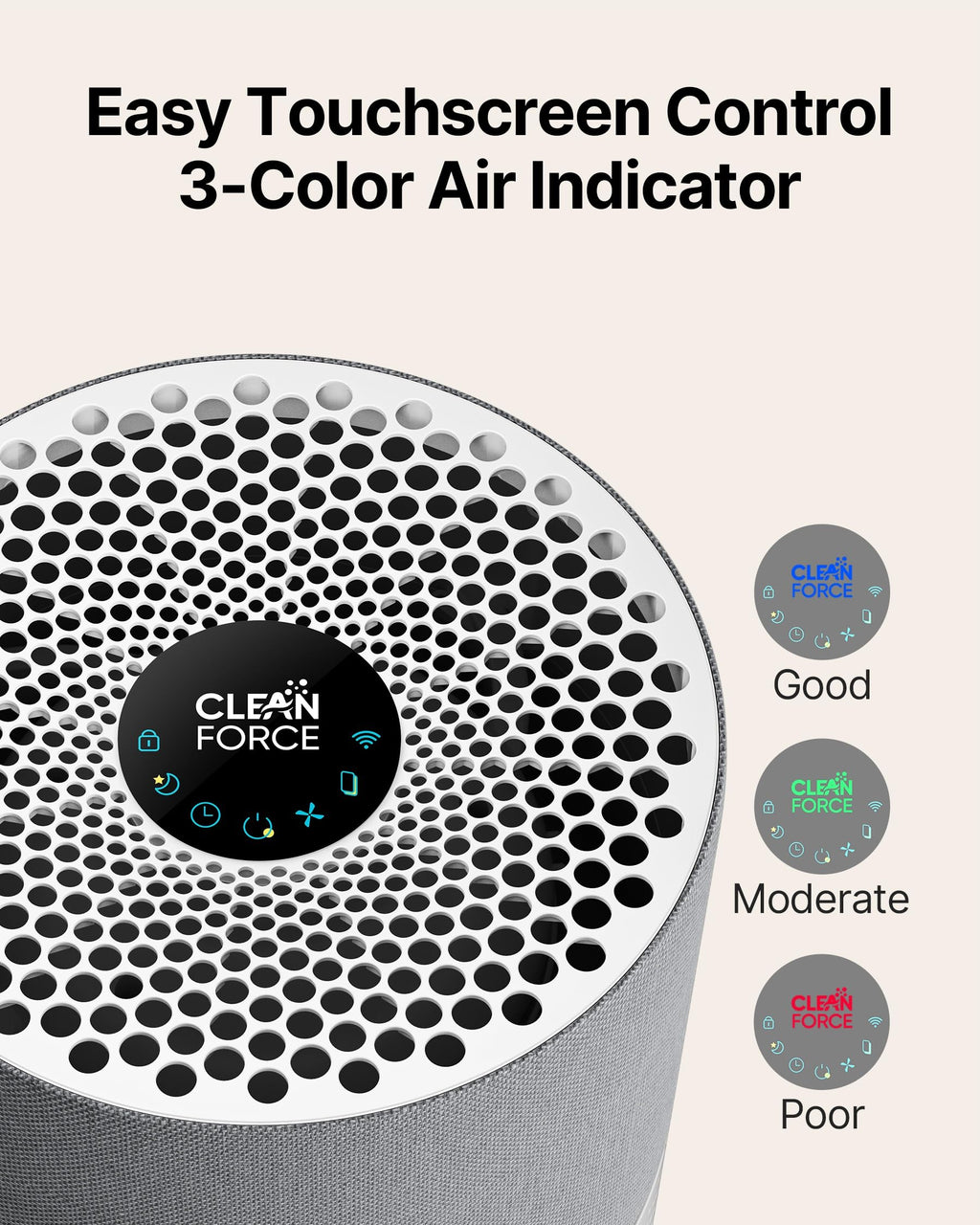 CleanForce Rainbow Cube | World’s First 4-in-1 Space-saving Air Purifier with Bluetooth Speaker, Wireless Charger & Aroma Diffuser | Swiss Tech，over 900ft² Coverage | Ultra-Quiet