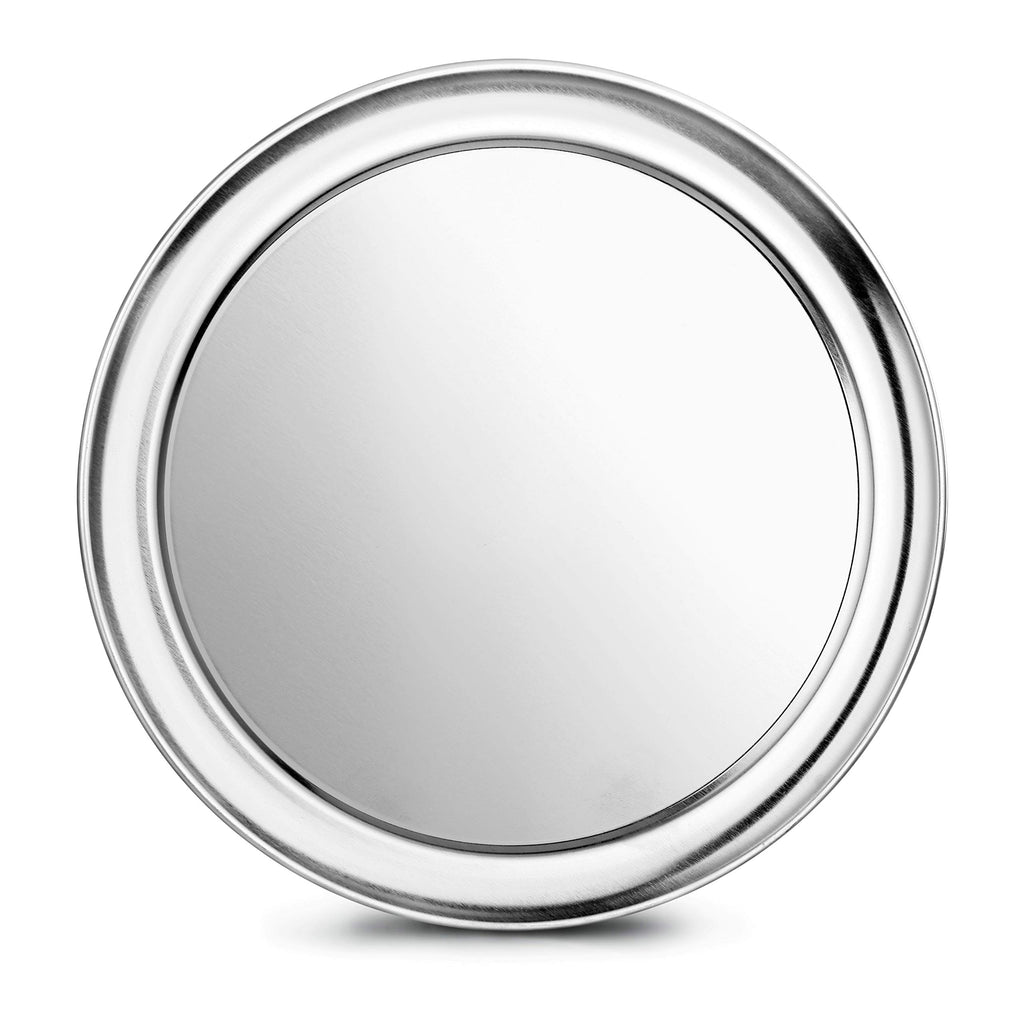 New Star Foodservice Restaurant-Grade Aluminum Pizza Pan/Tray, Wide Rim, 8 Inch, Pack of 6