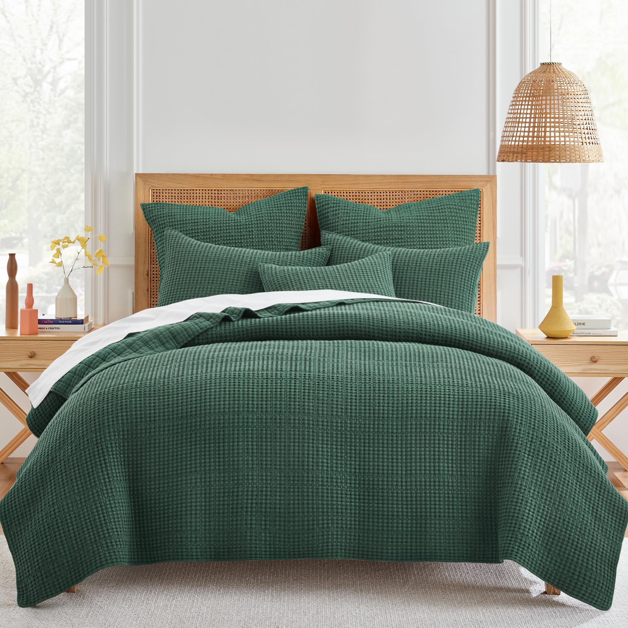 Levtex Home Mills Waffle Twin Bedspread Set (84x104in) with 1 Pillow Sham (26x20in) - Adobe - 100% Cotton Twin Size Bedspread Set - Lightweight, Soft, Pre-Washed