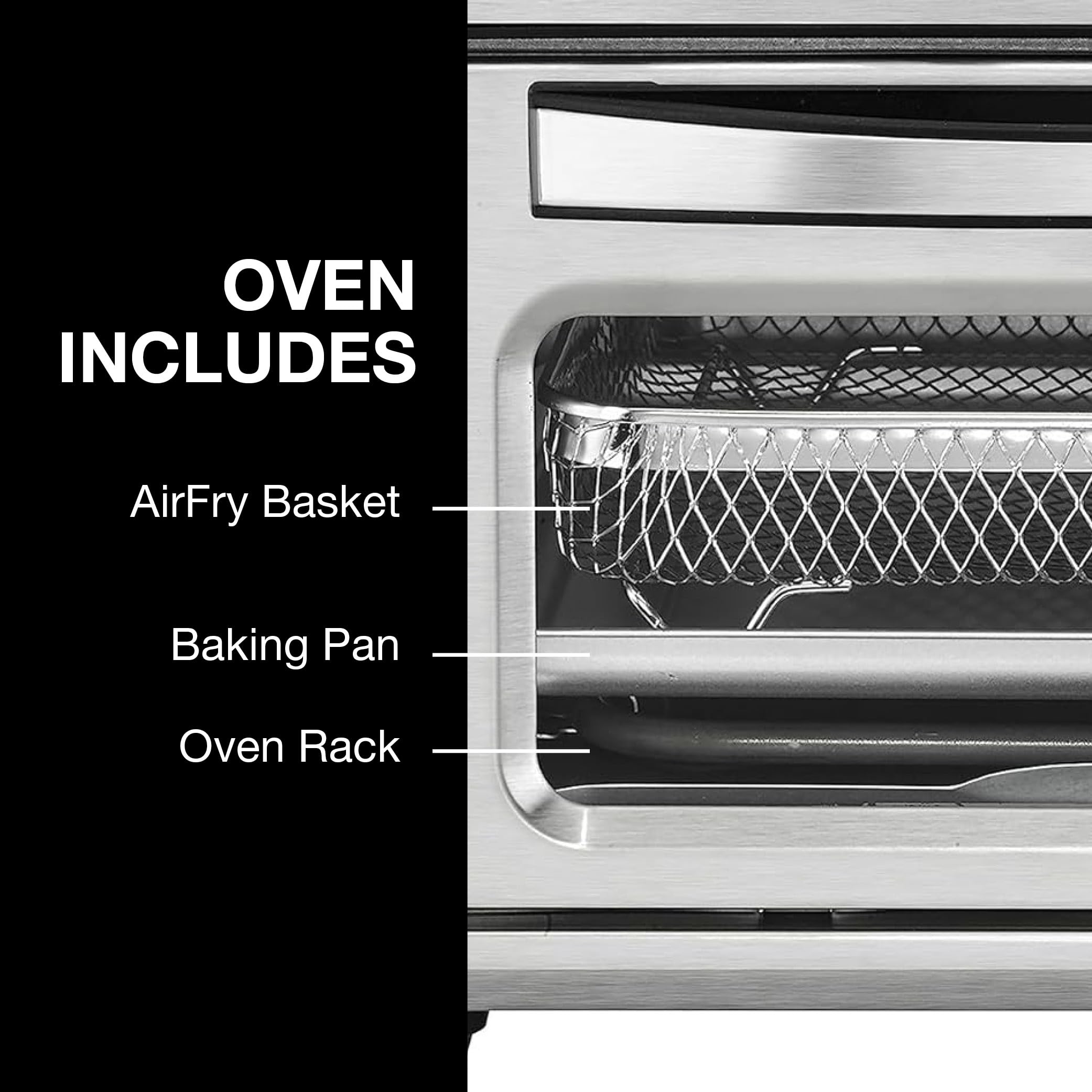 Cuisinart Air Fryer + Convection Toaster Oven, 8-1 Oven with Bake, Grill, Broil & Warm Options, Stainless Steel (TOA-70C)