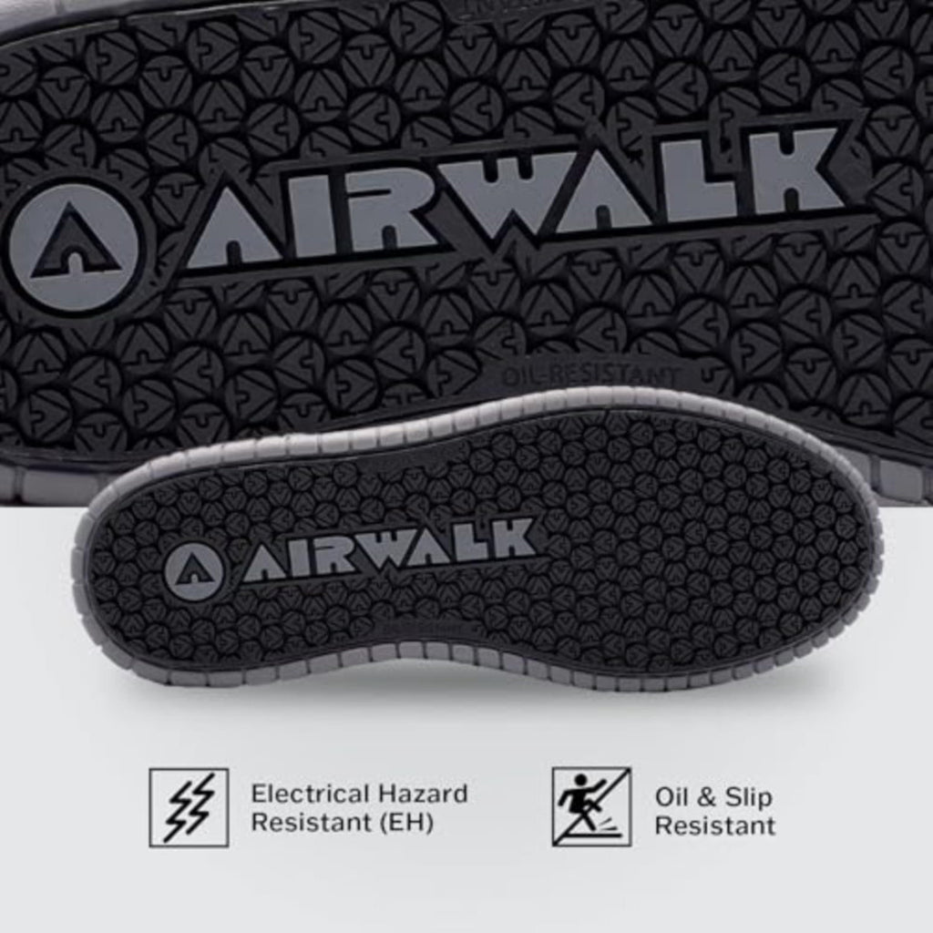 Airwalk Deuce Composite Toe Shoes for Men - Lightweight Work Safety Sneakers - Non-Slip, Electrical Hazard Resistant