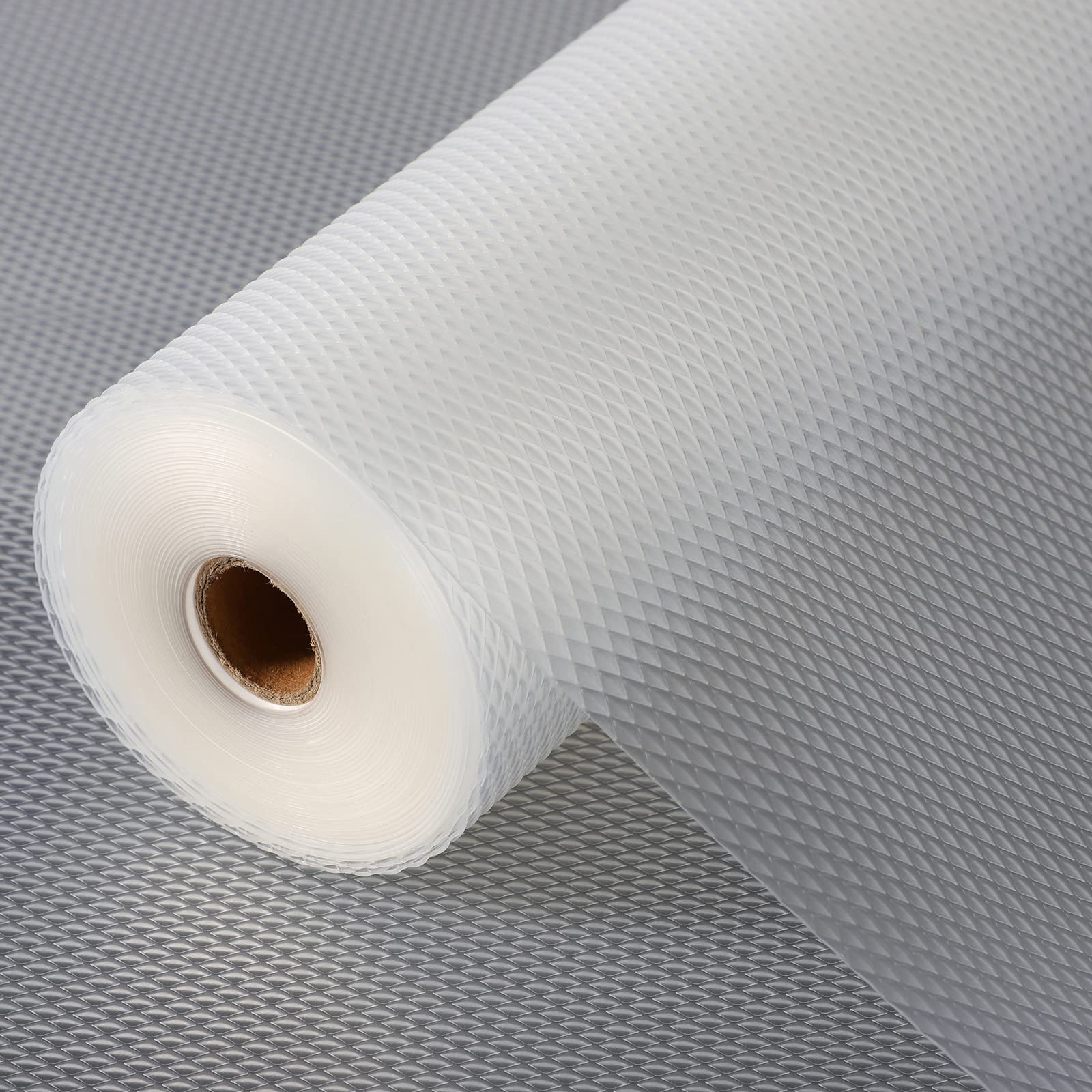 Anoak Shelf Liner Cabinet Liner, Non Adhesive Drawer Liner, Washable 12 Inch x 10 FT(120 Inch) Waterproof Durable Non-Slip Shelf Liner for Kitchen, Drawer, Refrigerator Stripe Clear