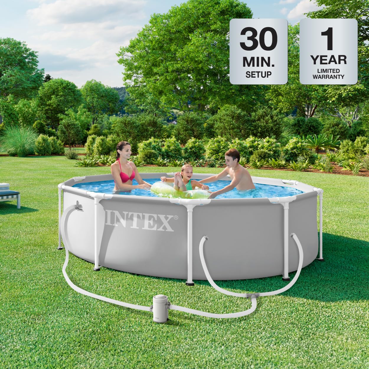 INTEX 26700EP 10Ft X 30In Prism Frame Premium Above Ground Swimming Pool (Pump Not Included)