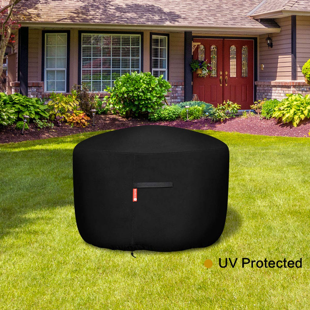 SheeChung Fire Pit Cover for Solo Stove Bonfire Outdoor Smokeless Firepit-Small Round Waterproof 600D Polyester Shelter,Air Vent,Anti-UV&Tear Resistant-Fits for 16”-22” Gas Fire Pit Table (22"Dx16"H)