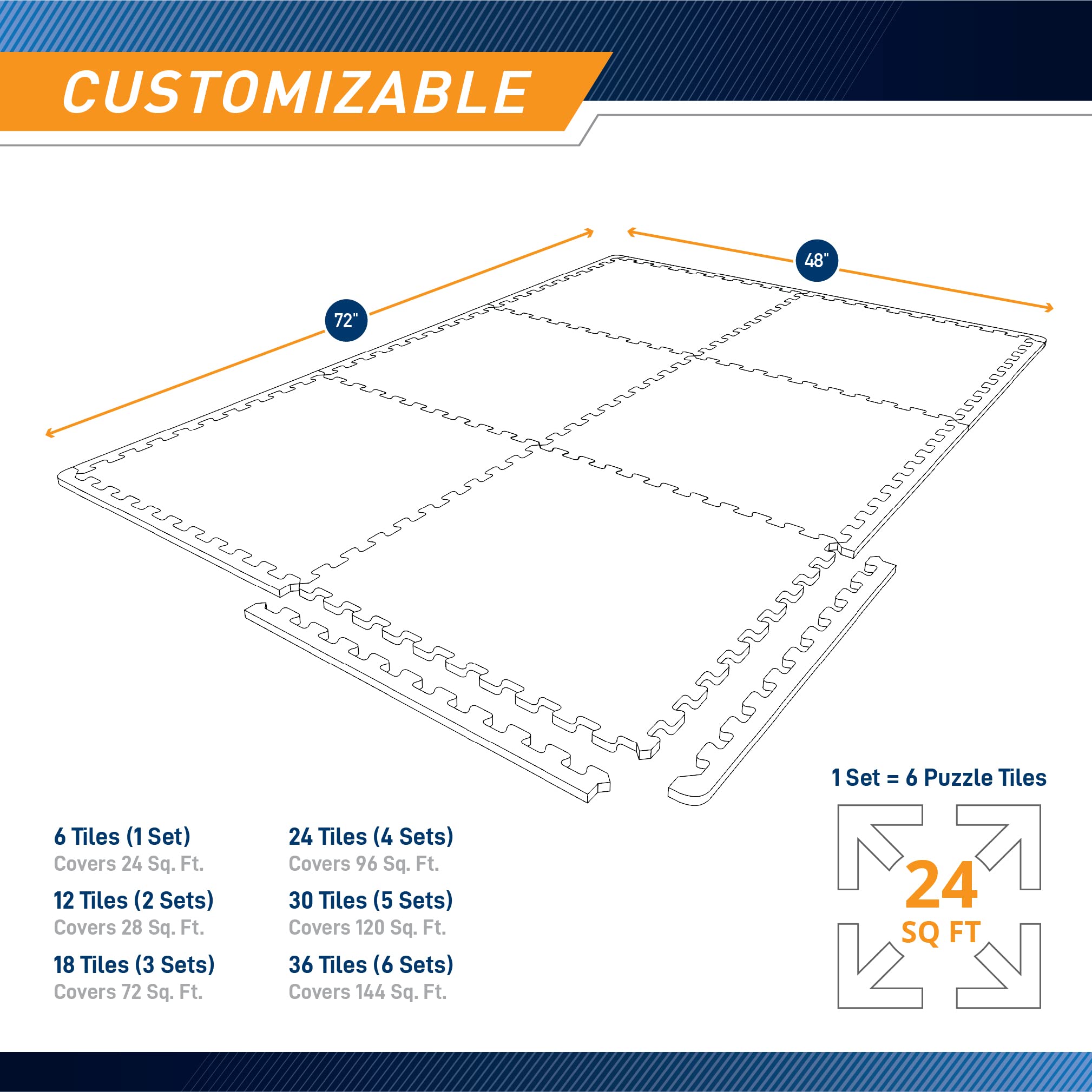 Marcy EVA Foam Interlocking Flooring Mat High Density Non-Slip Tiles for Fitness Equipment, Workout Cushion and Floor Protection