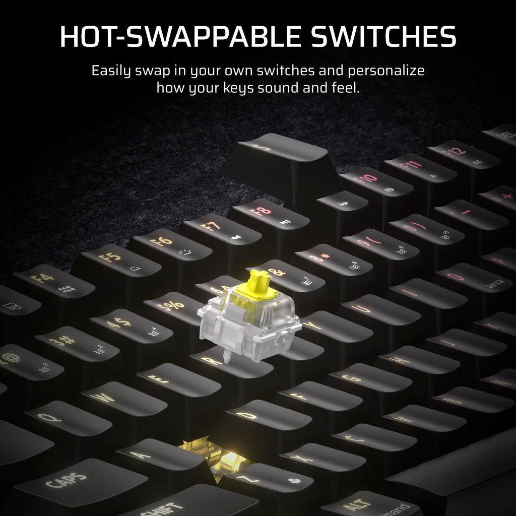Corsair K65 Plus Wireless 75% RGB Mechanical Gaming Keyboard – Pre-Lubricated MLX Red Linear Switches – PBT Dye-Sub Keycaps – PC, Mac, PS5, PS4, Xbox, iPad – QWERTY NA – Black/Gray