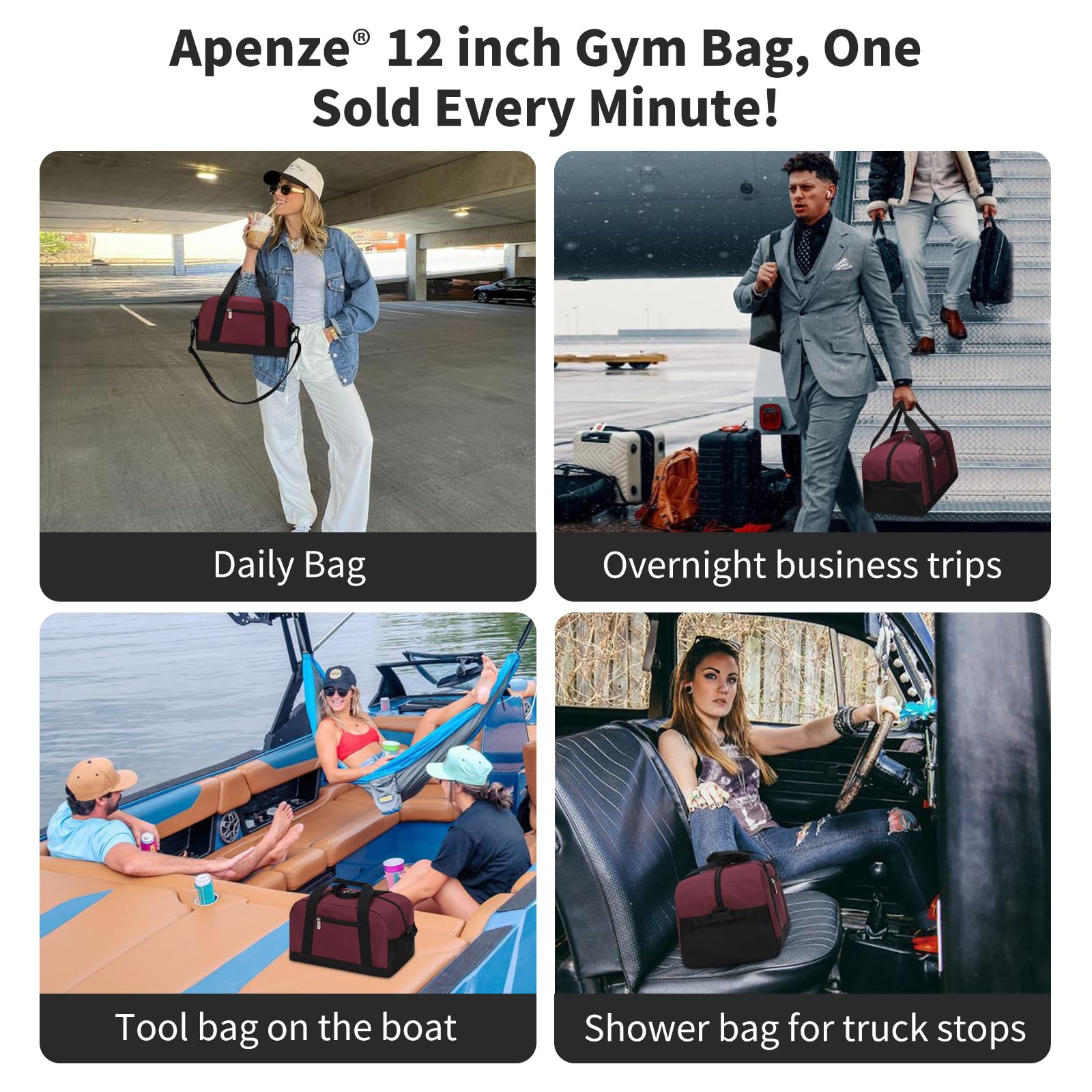 Apenze Small Gym Bag Carry On Bag - 12 in Mini Duffle Bag Lightweight for Overnight Travel(Camouflage)