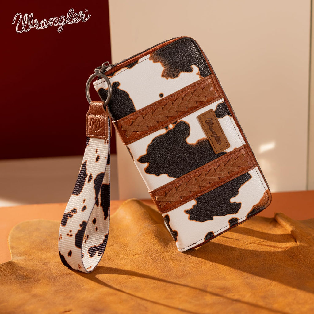 Wrangler Wallet Purse for Women Western Aztec Clutch Wristlet Wallet with Credit Card Holder