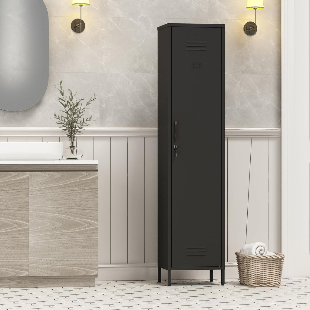 2 Door Steel Accent Cabinet,Black Metal Storage Cabinet with Adjustable Shelf,2-Tier Office Cabinet,Multipurpose Metal Locker Storage Cabinet for Office Home,Music Studio