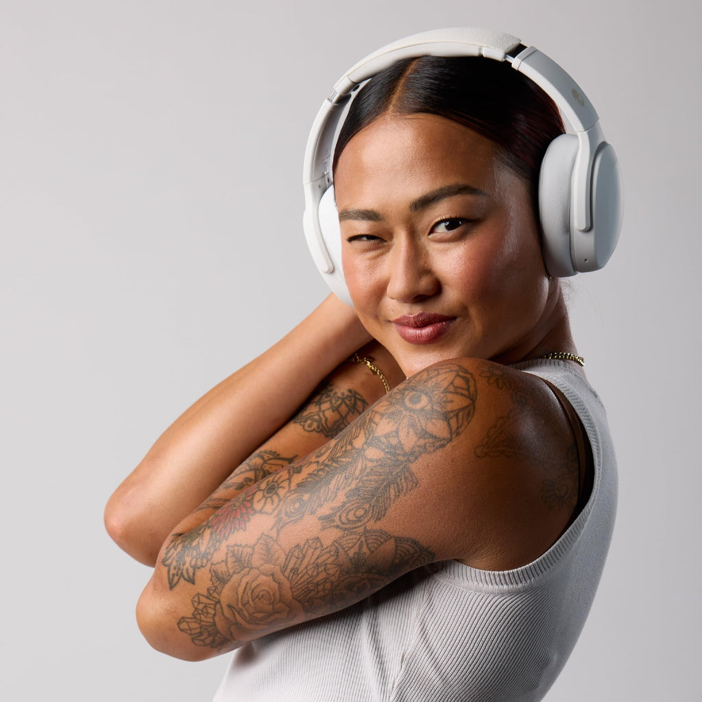 Skullcandy Crusher Evo Wireless Bluetooth Headphones with Multi-Sensory Bass, Noise Isolating Over-Ear Fit, Up to 40 Hours Battery, Microphone for iPhone Android - True Black