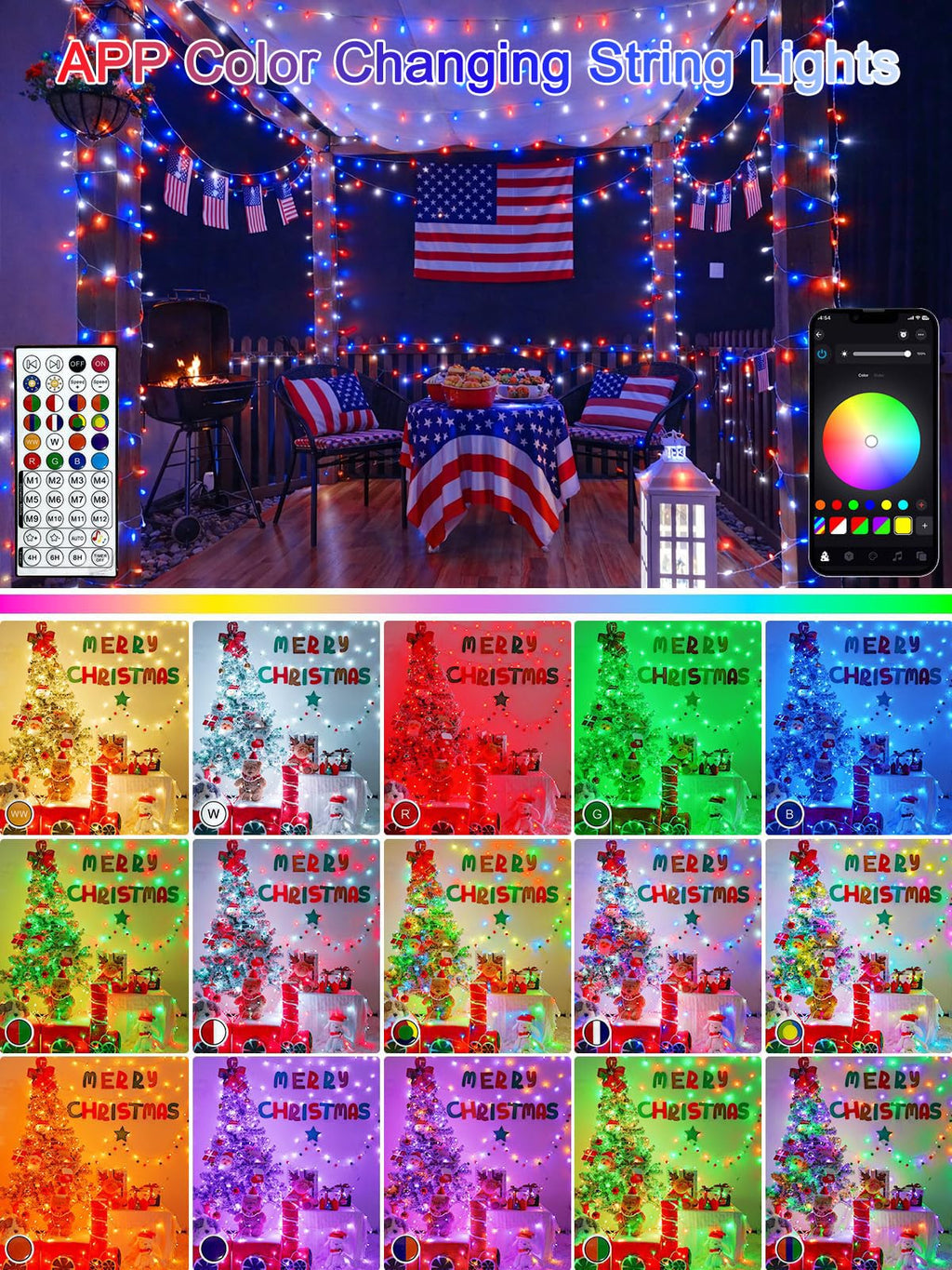 Connectable 100 LED String Lights Indoor Outdoor, 33FT Warm White Christmas Lights Waterproof, 13 Modes with Timer, Twinkle Fairy Lights Plug in Clear Wire for Christmas Tree, Bedroom, Classroom Decor