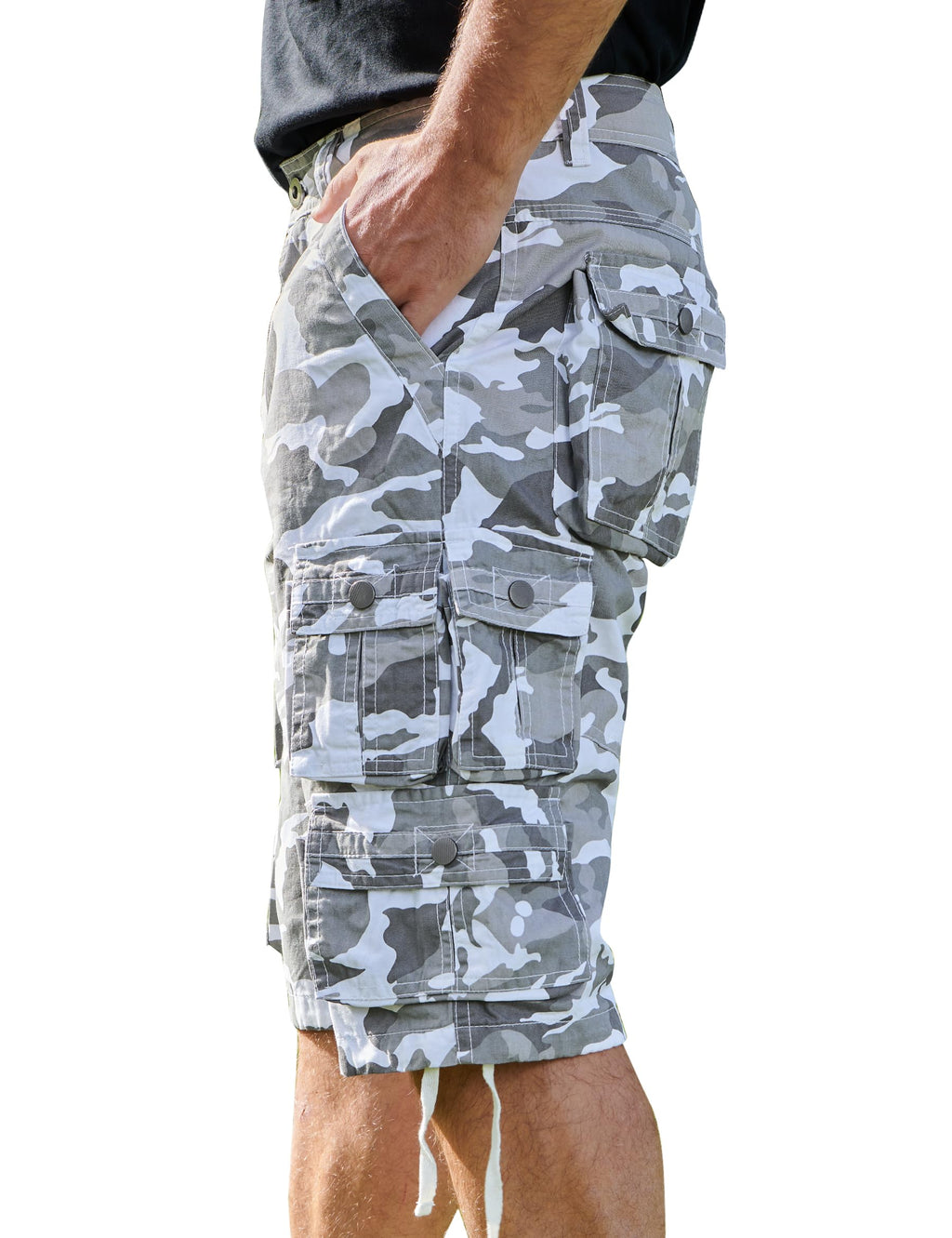 YGREYG Mens Cargo Shorts Long Capri Below The Knee Shorts 3/4 Relaxed Fit Long Shorts with Pockets