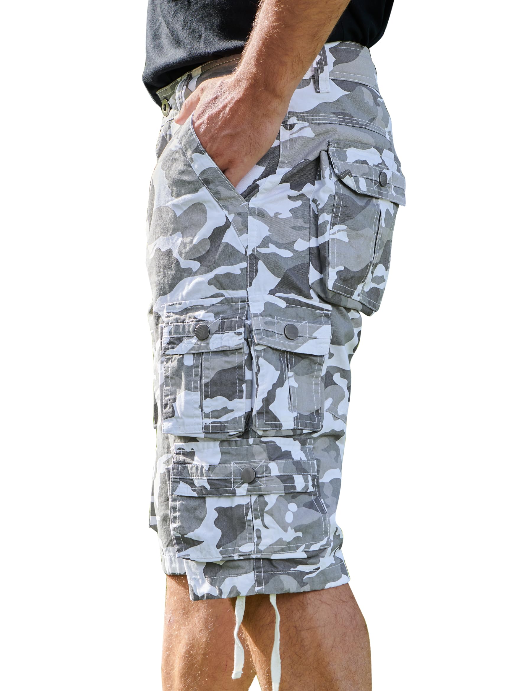 YGREYG Mens Cargo Shorts Long Capri Below The Knee Shorts 3/4 Relaxed Fit Long Shorts with Pockets