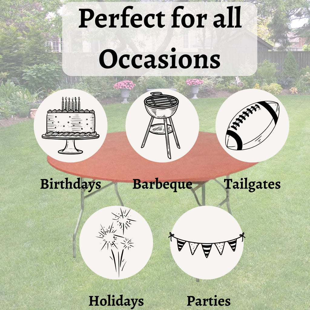Kwik-Covers 60" Round Fitted Plastic Table Covers, 5 Pack (Black)