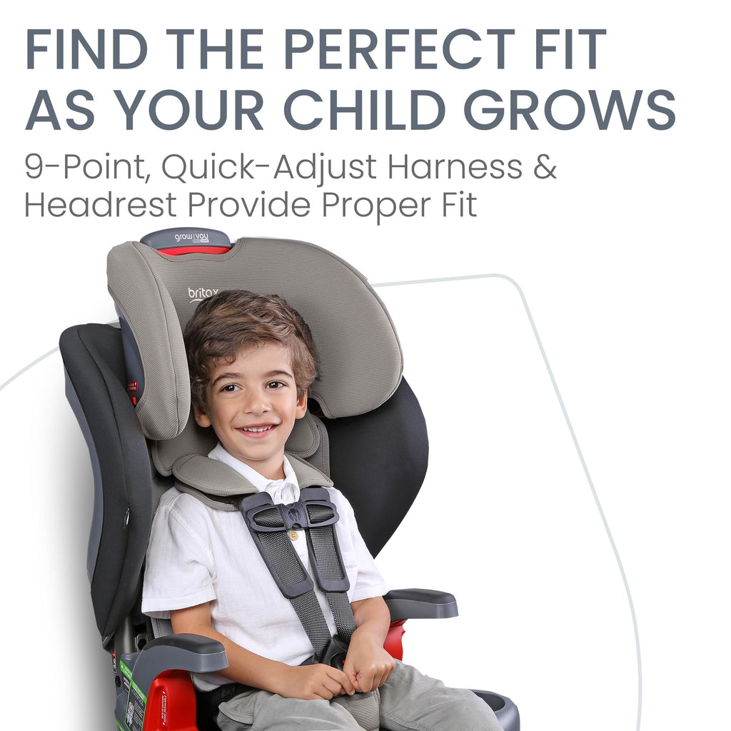 Britax Grow with You ClickTight Harness-2-Booster Car Seat, 2-in-1 High Back Booster, Black Contour