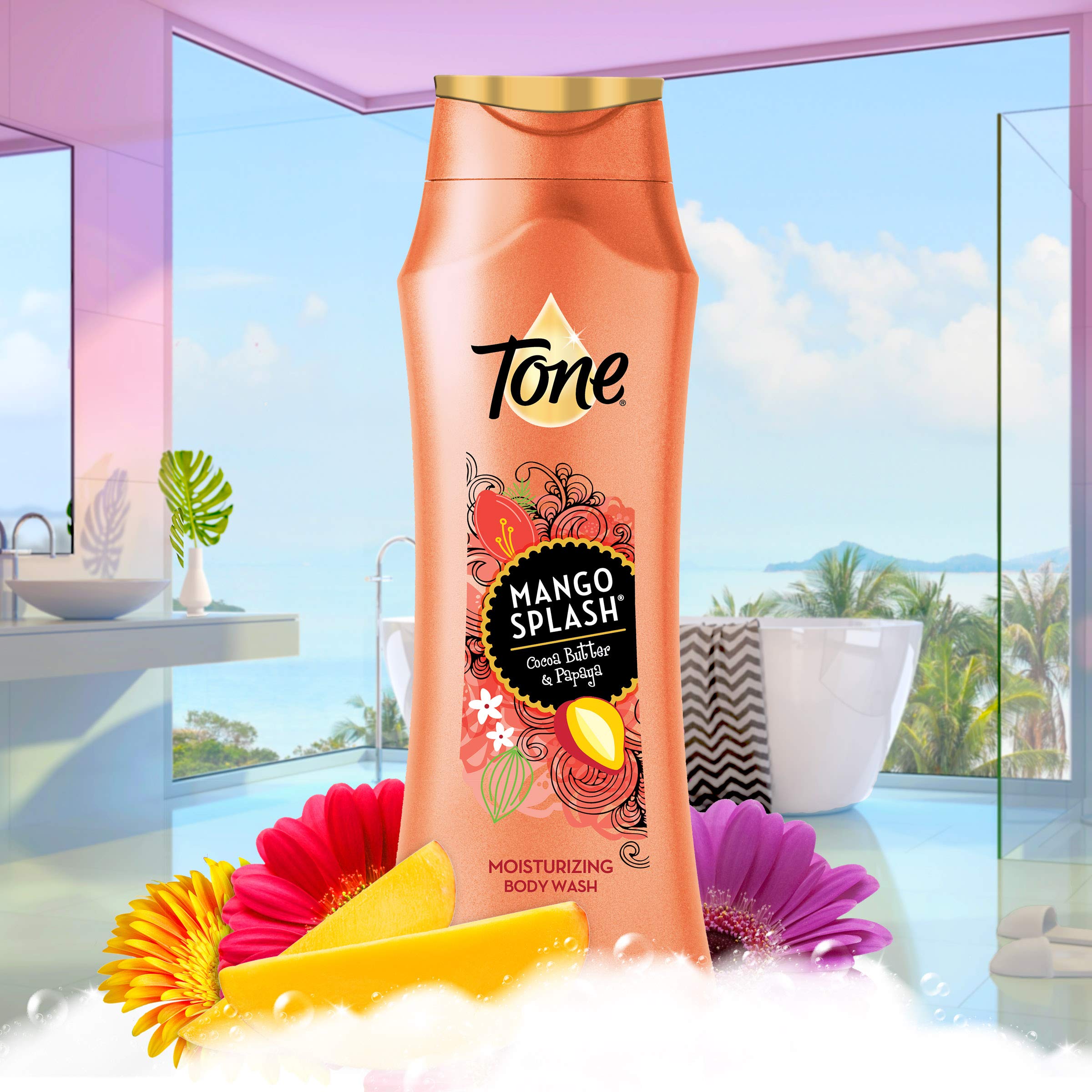 Tone Body Wash, Island Vibes, 16 fl oz (Pack of 6) | Tone Body Wash, Island Vibes Tropical Scent, 16 fl oz, Pack of 6