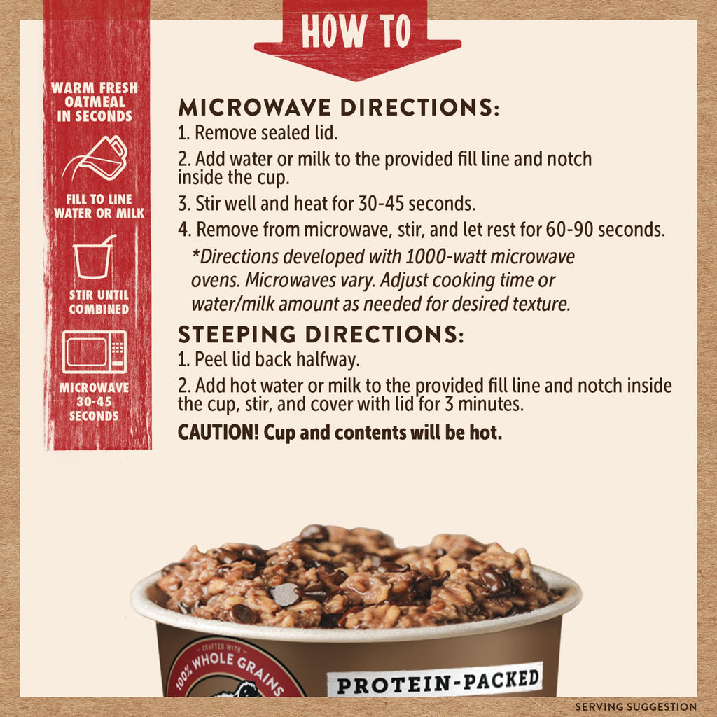 Kodiak Cakes Instant Protein Apple Cinnamon Oatmeal in a Cup, 2.12oz (Pack of 12)