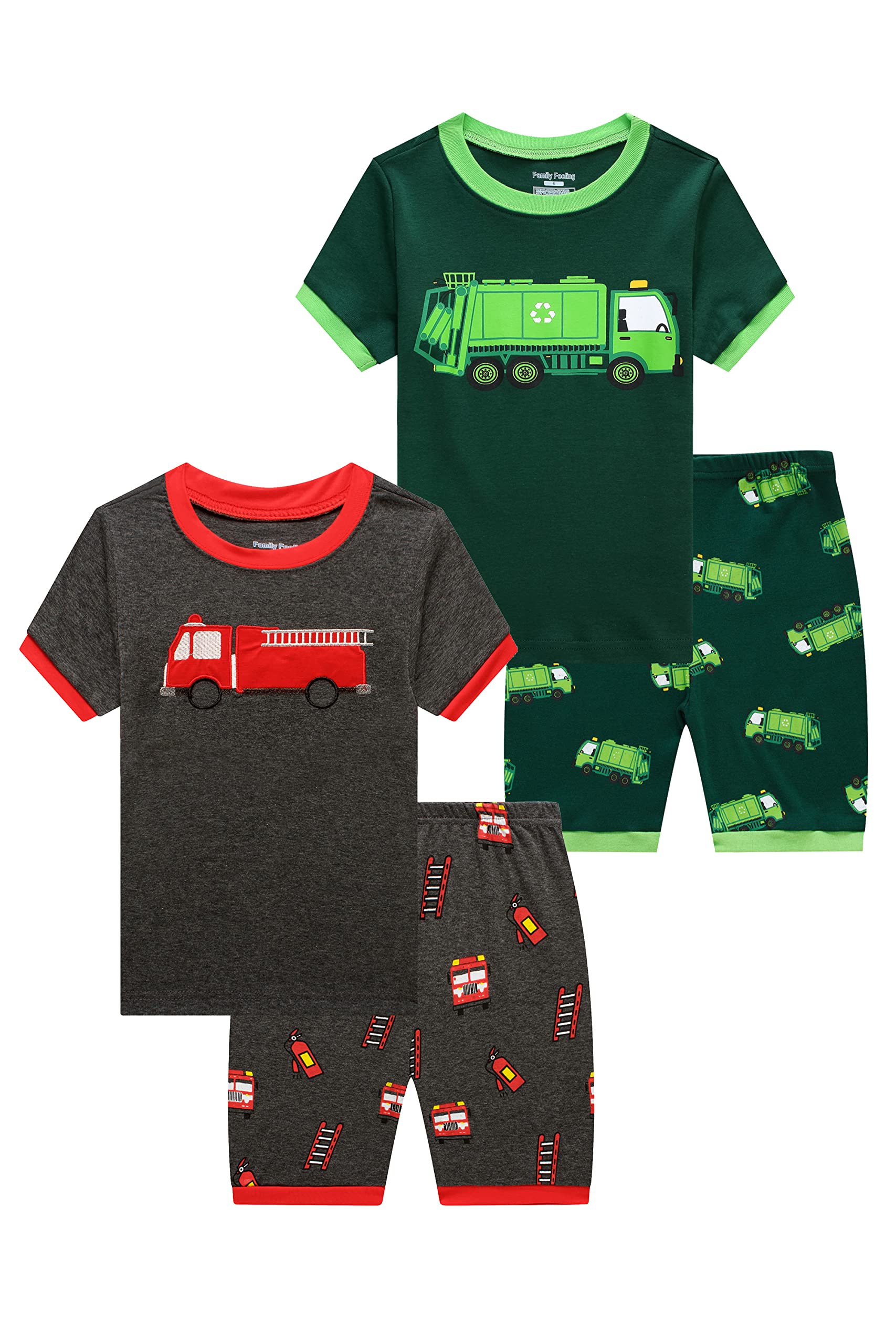 Family Feeling Boys Summer Pajamas Sets Short 100% Cotton Pjs