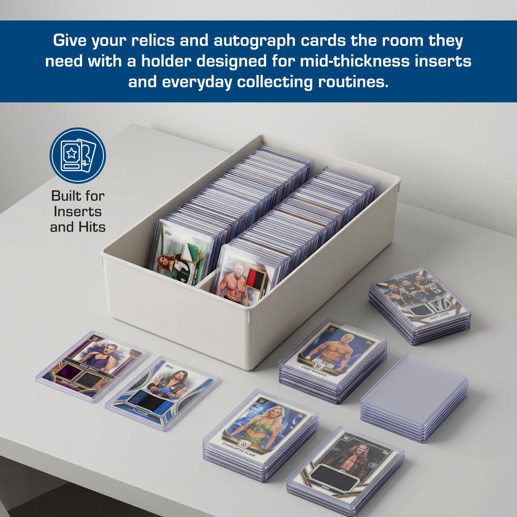 BCW 108 PT. Thick Card Topload Holder - Pack of 1 | Durable Rigid PVC Toploader | Toploaders for Memorabilia, Jersey, Patch, and Relic Cards