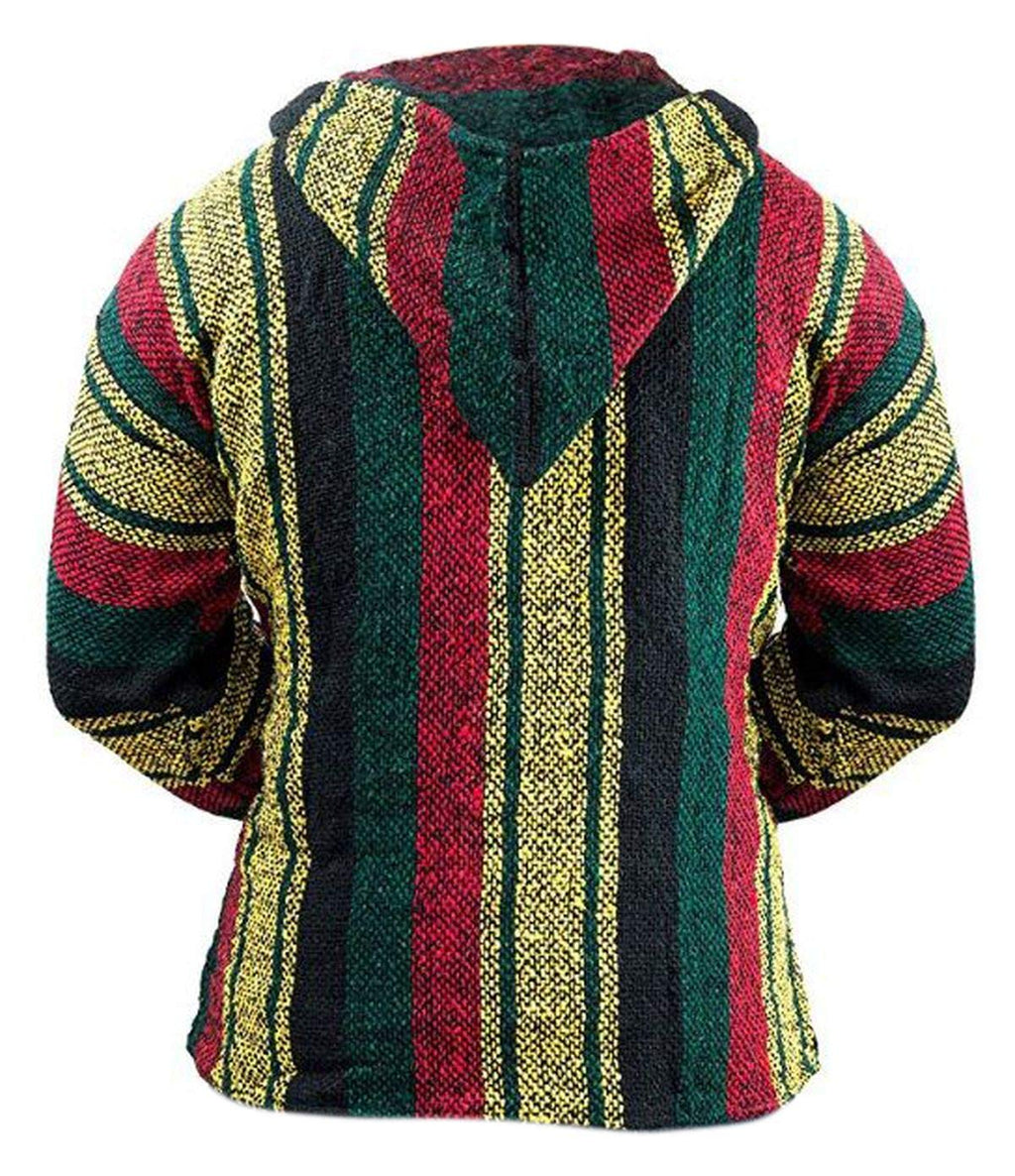 Del Mex Mexican Baja Hoodie Hippie Surf Poncho Sweater Sweatshirt Pullover Jerga