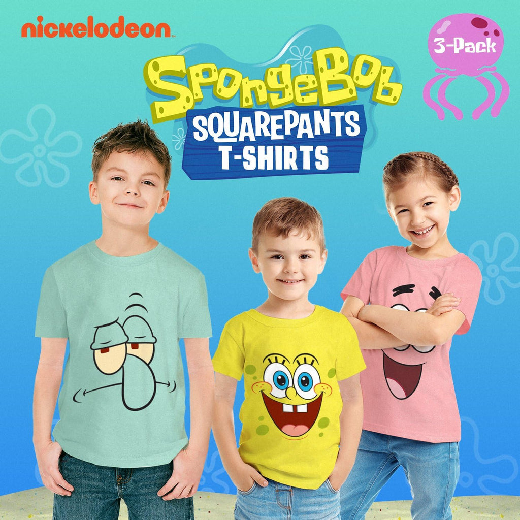 Spongebob Squarepants Graphic T-Shirt (Sets) Patrick Star Squidward Plankton Gary Outfit Tee Toddler/Birthday to Kids Clothes