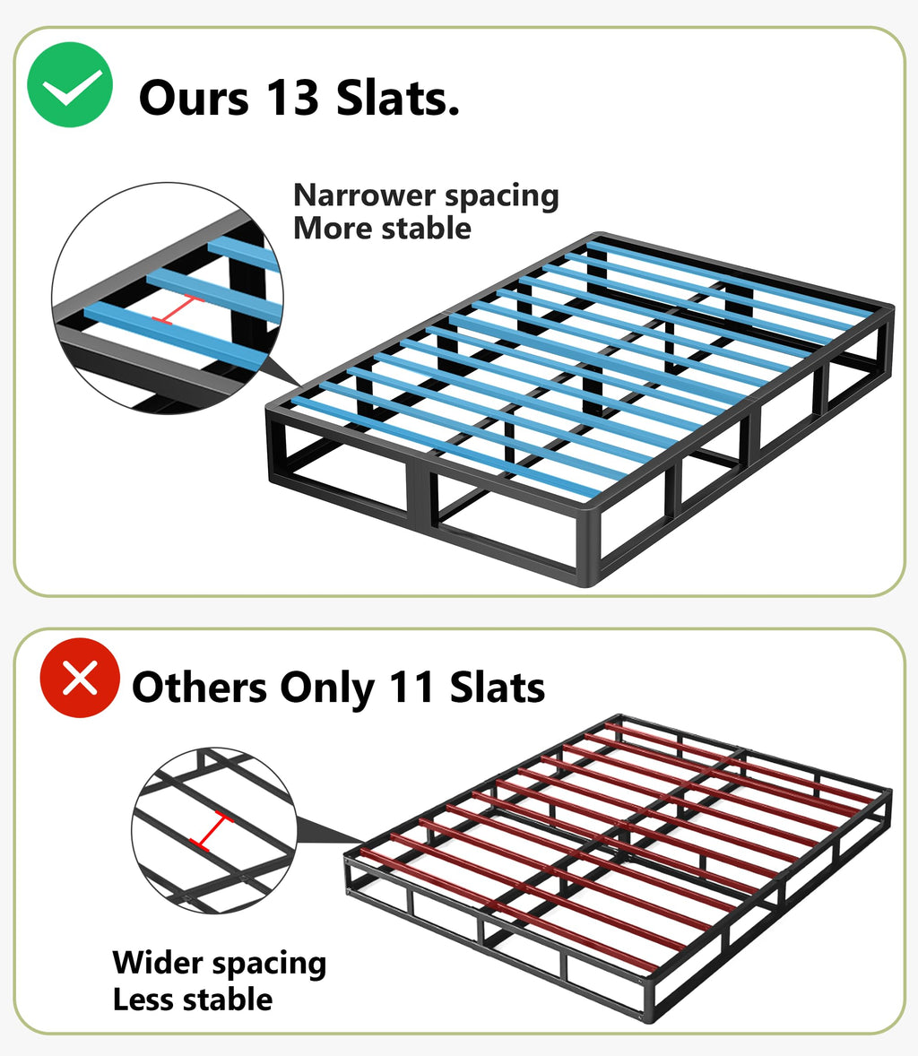 ROIL 10 Inch Twin Box Spring, Heavy Duty Metal Box Spring Mattress Foundation with Fabric Cover, 3500lbs Max Weight Capacity, Easy Assembly, Noise Free, Non-Slip