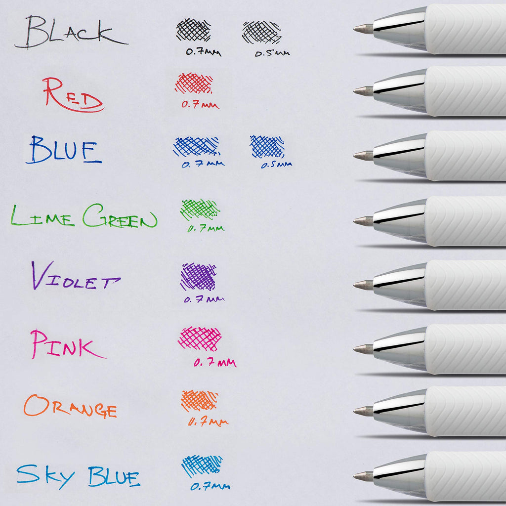 Pentel EnerGel Pearl RTX Retractable Liquid Gel Pen, (0.7mm), Medium Line, Needle Tip, Black Ink, Pack of 2 (BLN77WBP2A)