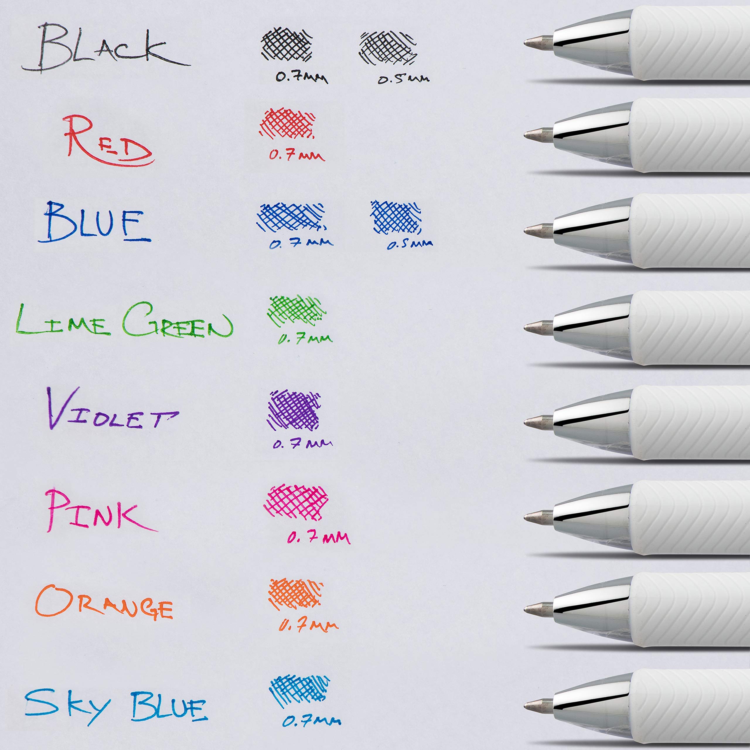 Pentel EnerGel Pearl RTX Retractable Liquid Gel Pen, (0.7mm), Medium Line, Needle Tip, Black Ink, Pack of 2 (BLN77WBP2A)