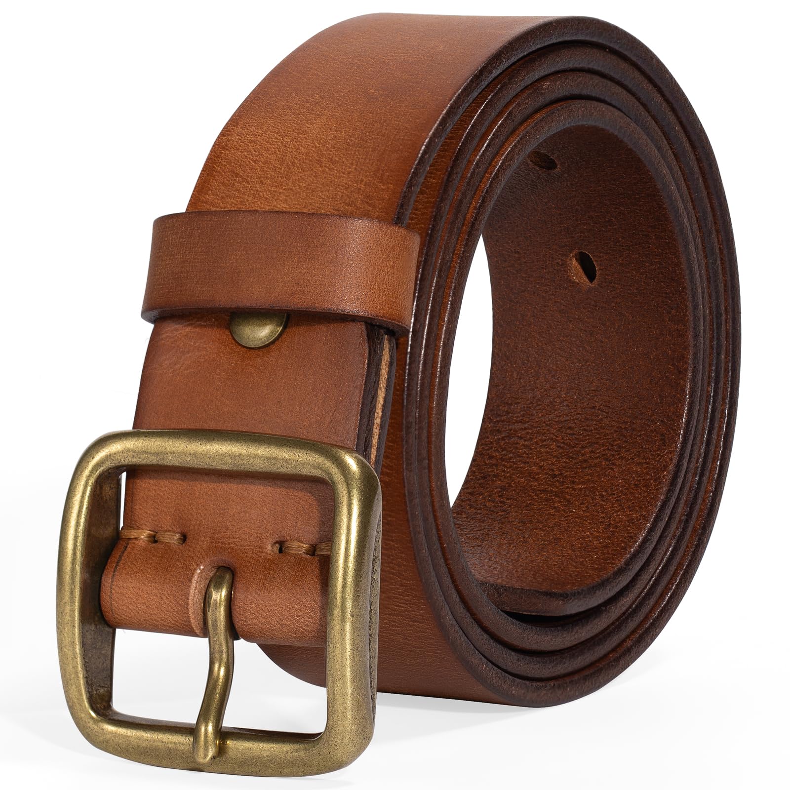 Thicken Full Grain Leather Mens Belt Heavy Duty Mens Work Belt Mens Belt High Hardness Buckle Packed In Gift Box