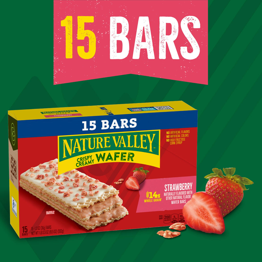 Nature Valley Crispy Creamy Wafer Bars, Blueberry, Whole Grain, 5 Bars, 6.5 oz
