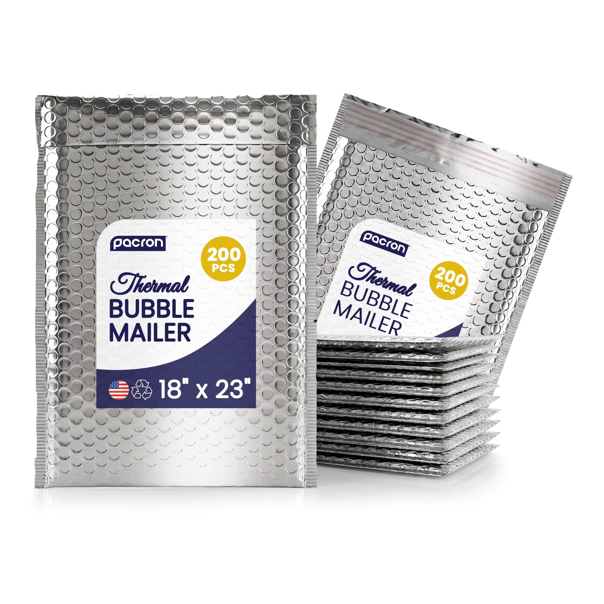 200-Pack Insulated Silver Thermal Bubble Mailers 6 x 7 - Waterproof Metallic Foil Self-Sealing Padded Envelopes for Cold Shipping, Perishables, Food, Cosmetics, Pharmaceuticals