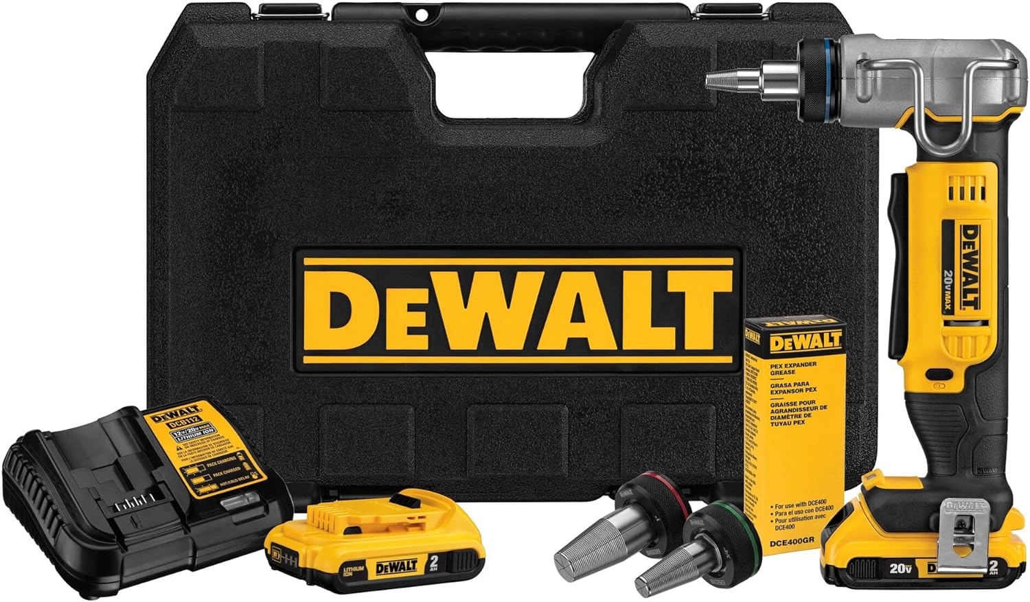 DEWALT 20V MAX* PEX Expander Tool Kit, 1-Inch (DCE400D2)