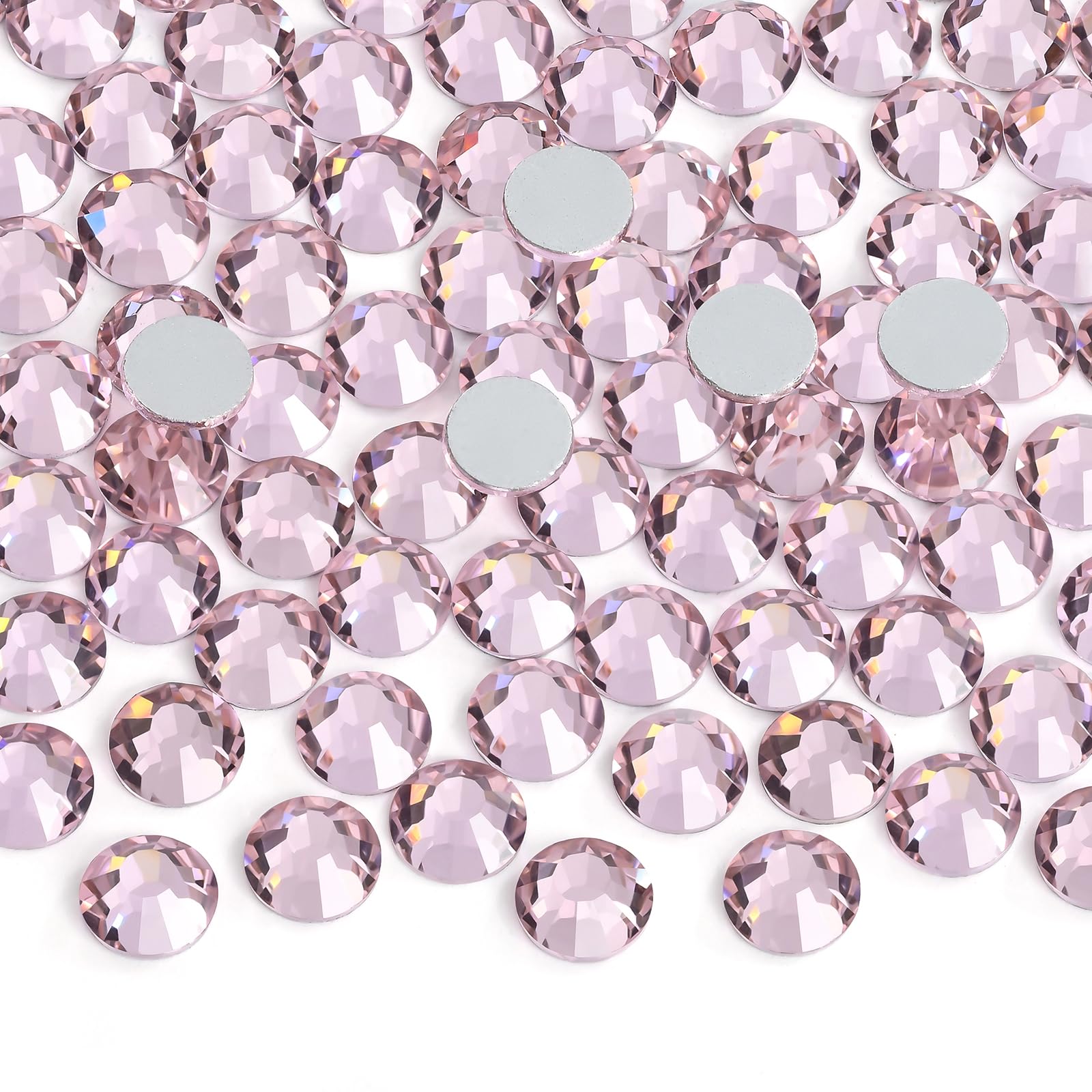 2880 Pieces Flatback Rhinestones Glue Fix Crystal Glass Diamantes Gems for Crafting Nail Art Crafts Decorations Clothes Shoes 1.4 mm (ss3, Amber)